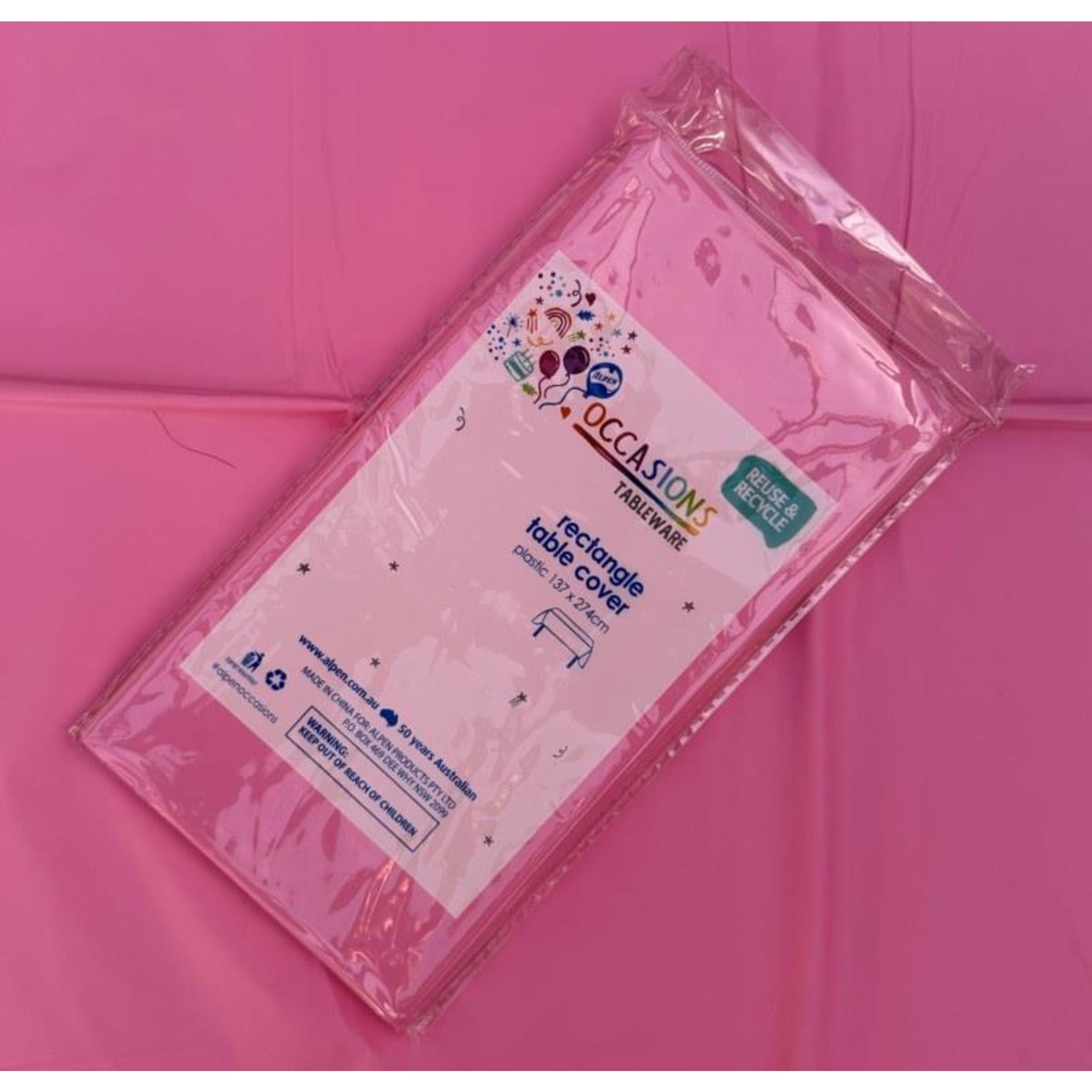 TableWow! Light Pink Compact Rectangle Tablecover 137x274cm