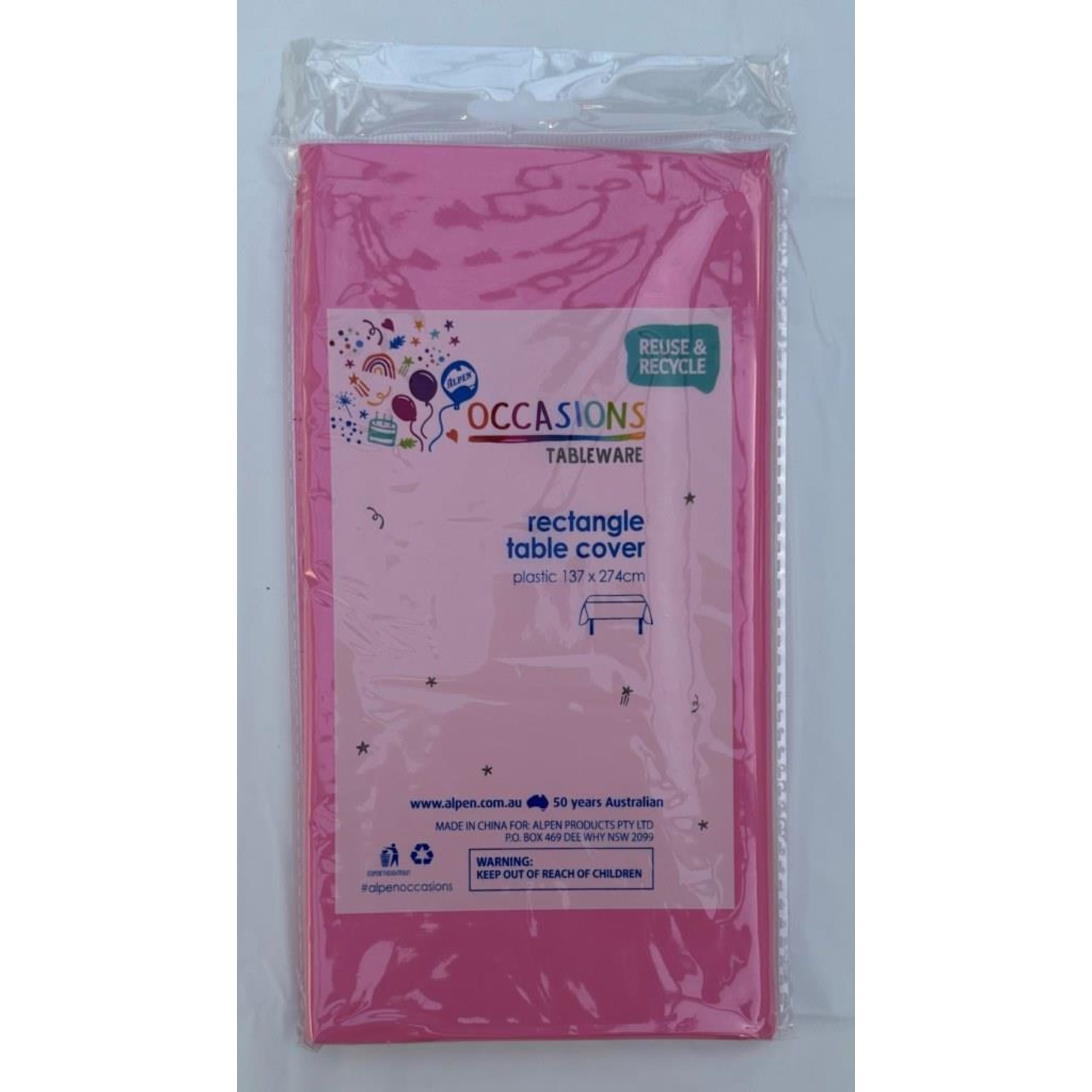 TableWow! Light Pink Compact Rectangle Tablecover 137x274cm