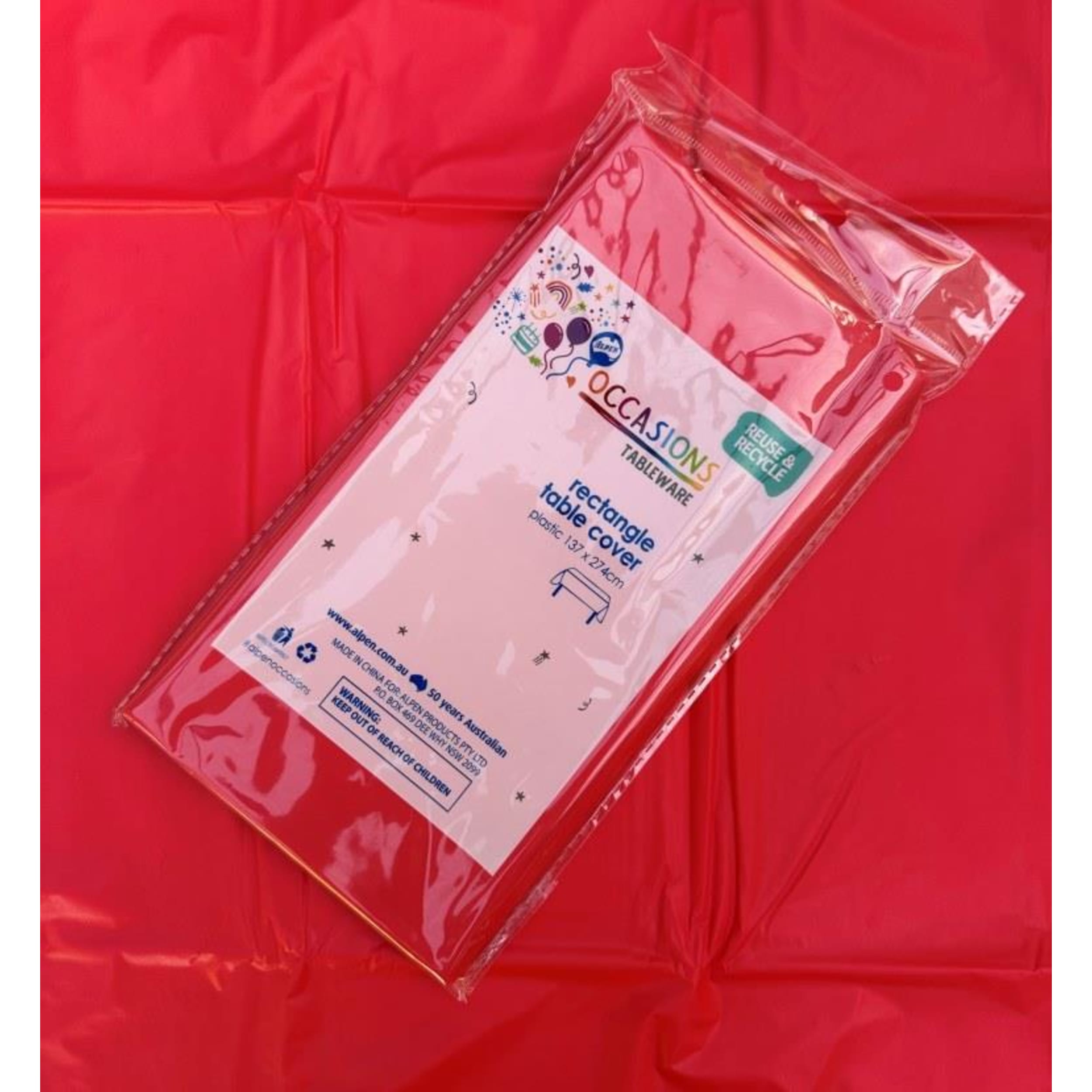 TableWow! Red Compact Rectangle Tablecover 137x274cm
