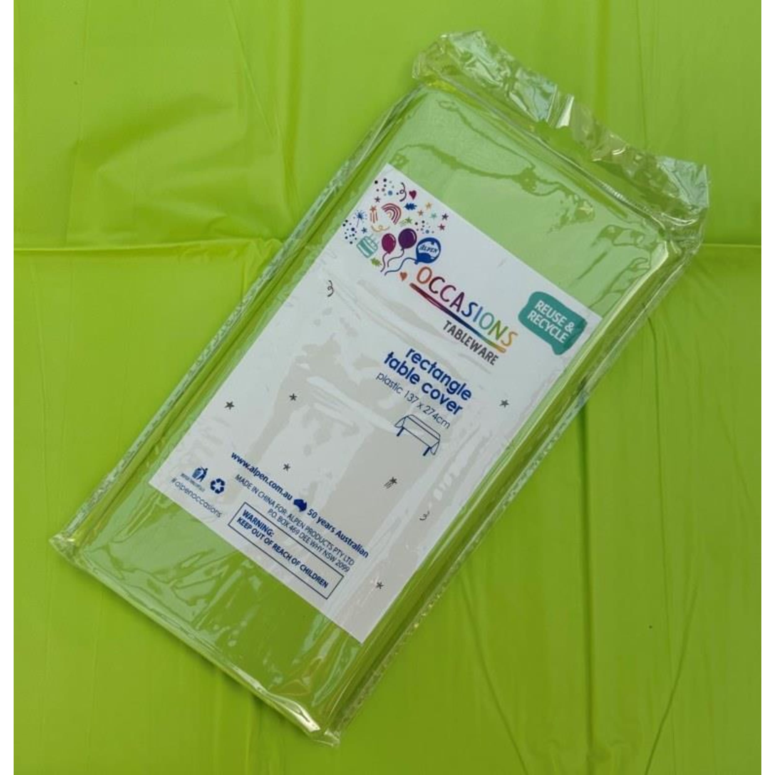 TableWow! Lime Compact Rectangle Tablecover 137x274cm