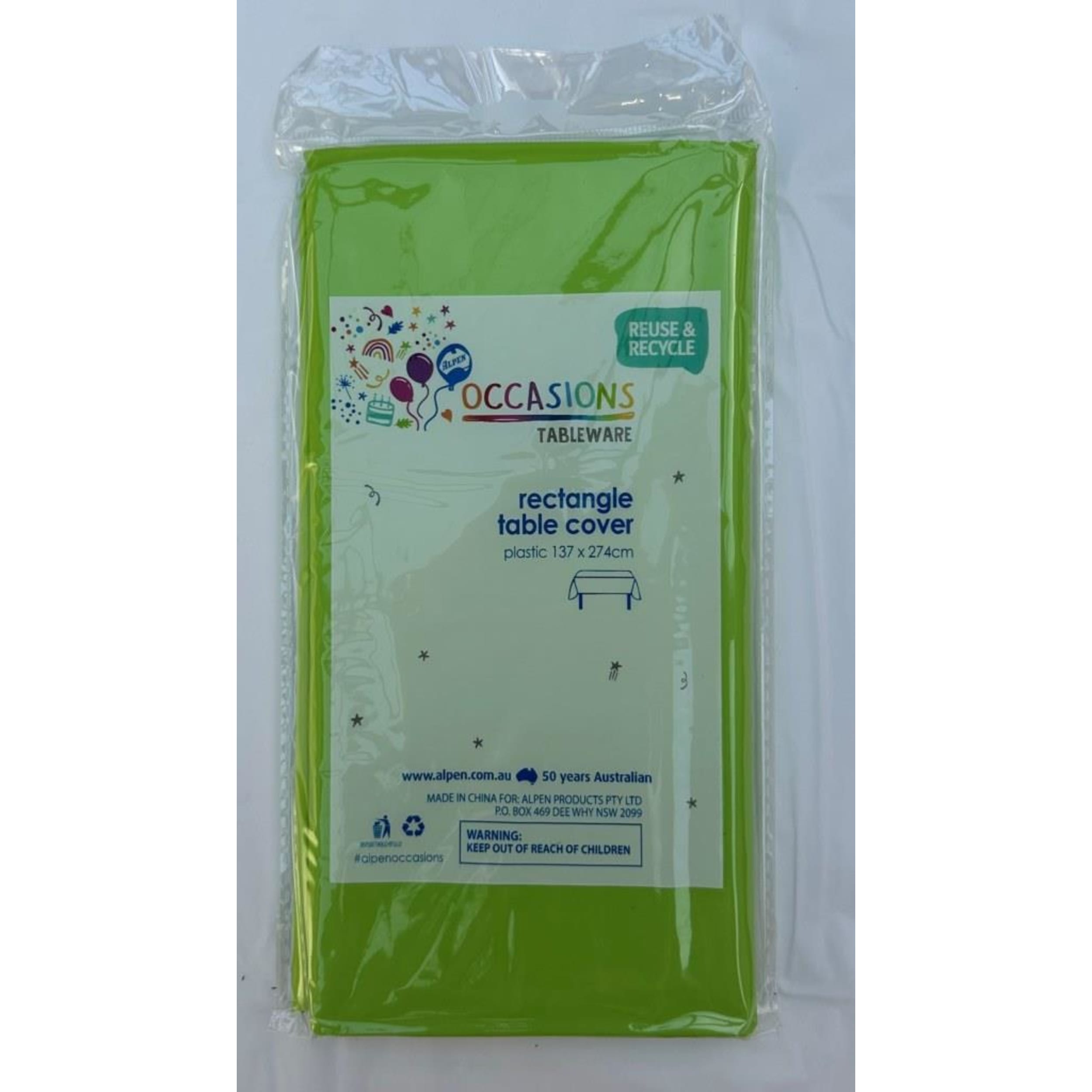 TableWow! Lime Compact Rectangle Tablecover 137x274cm