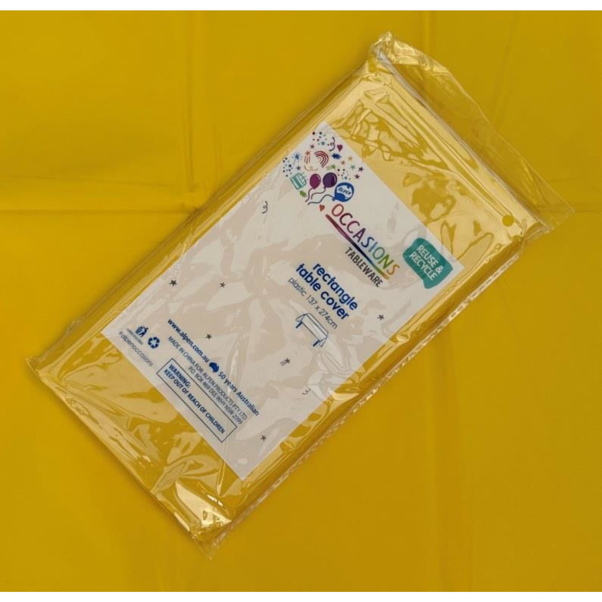 TableWow! Yellow Compact Rectangle Tablecover 137x274cm