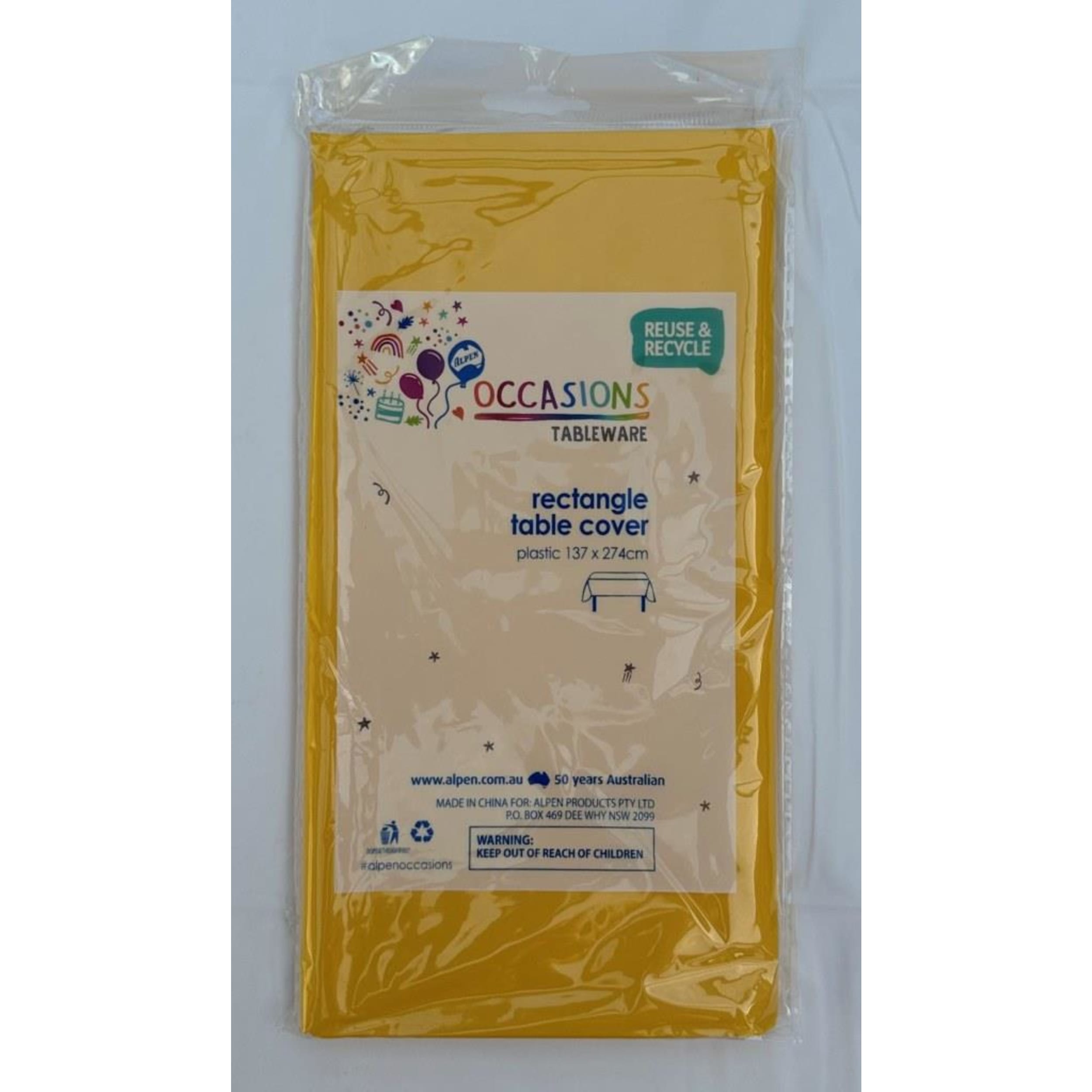 TableWow! Yellow Compact Rectangle Tablecover 137x274cm