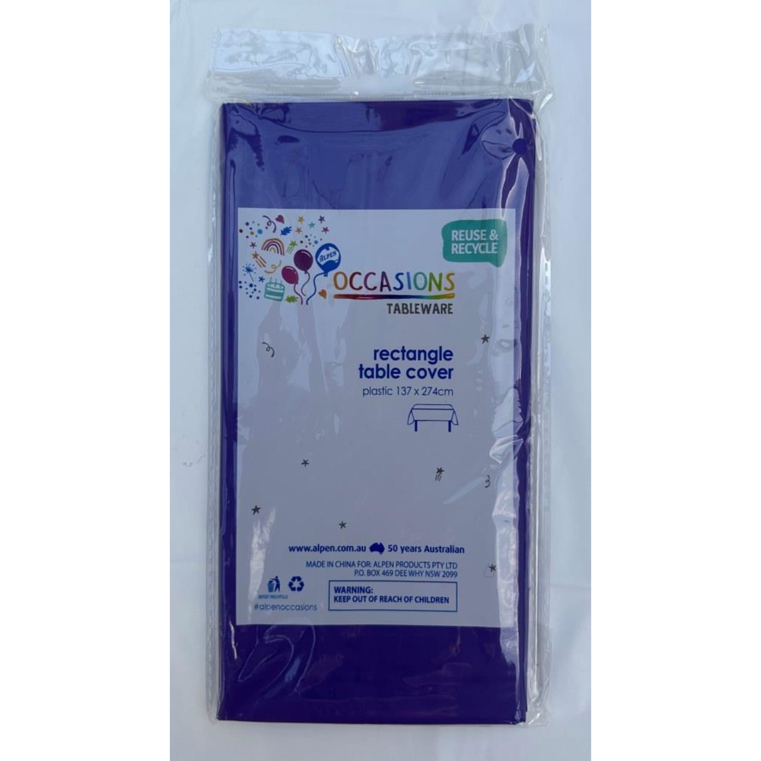 TableWow! Purple Compact Rectangle Tablecover 137x274cm