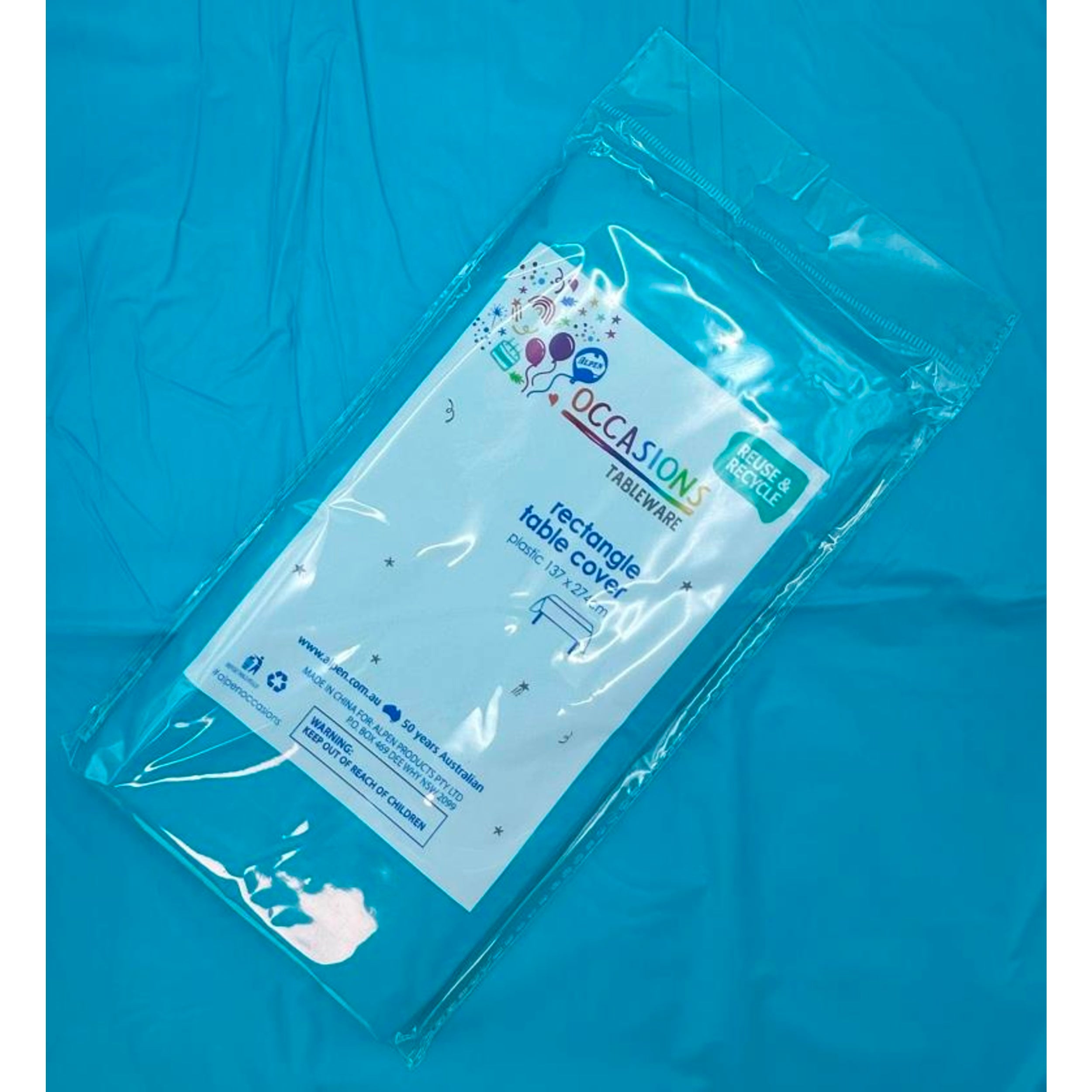 TableWow! Azure Blue Compact Rectangle Tablecover 137x274cm