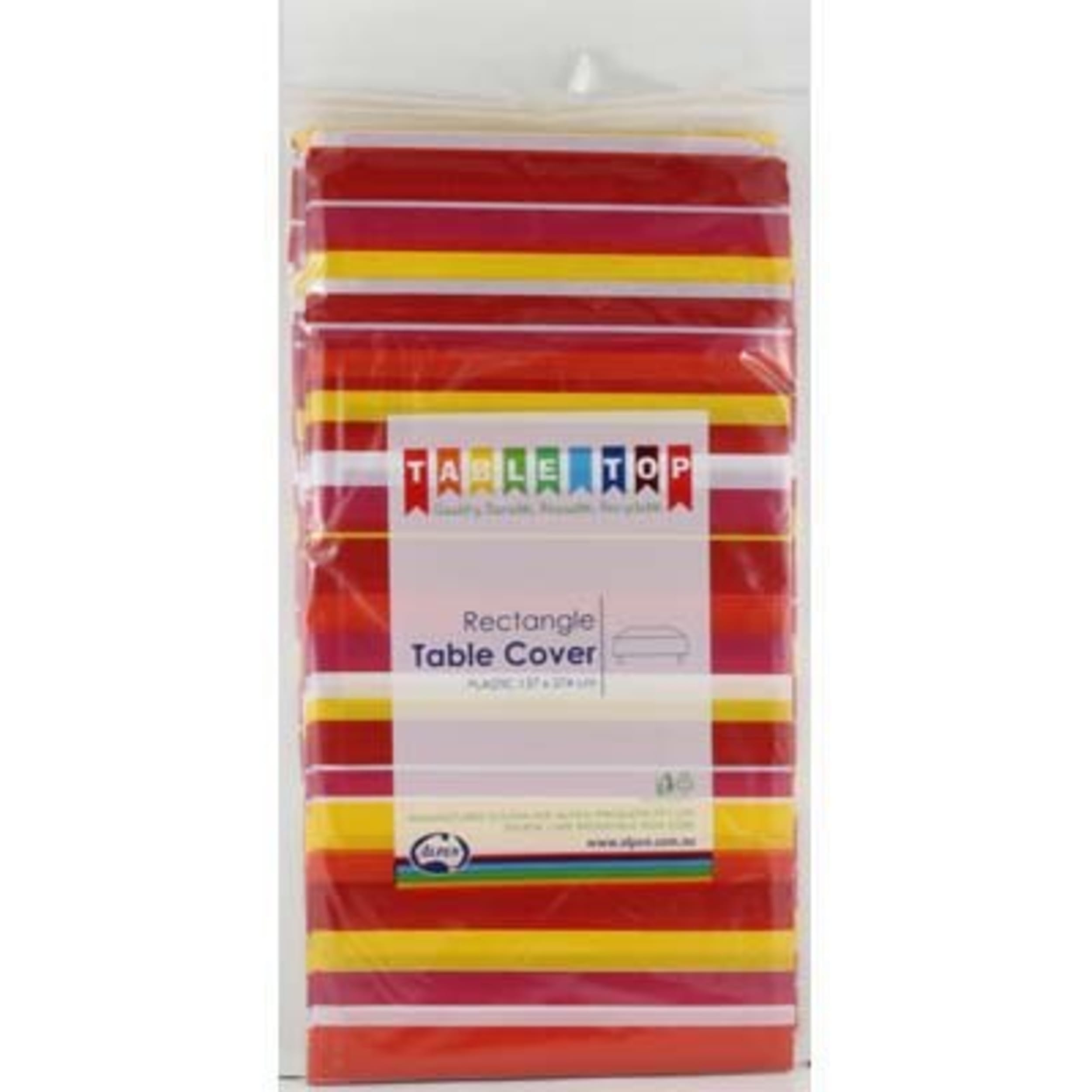 TableWow! Red & Pink Stripes Printed Rect Tablecover
