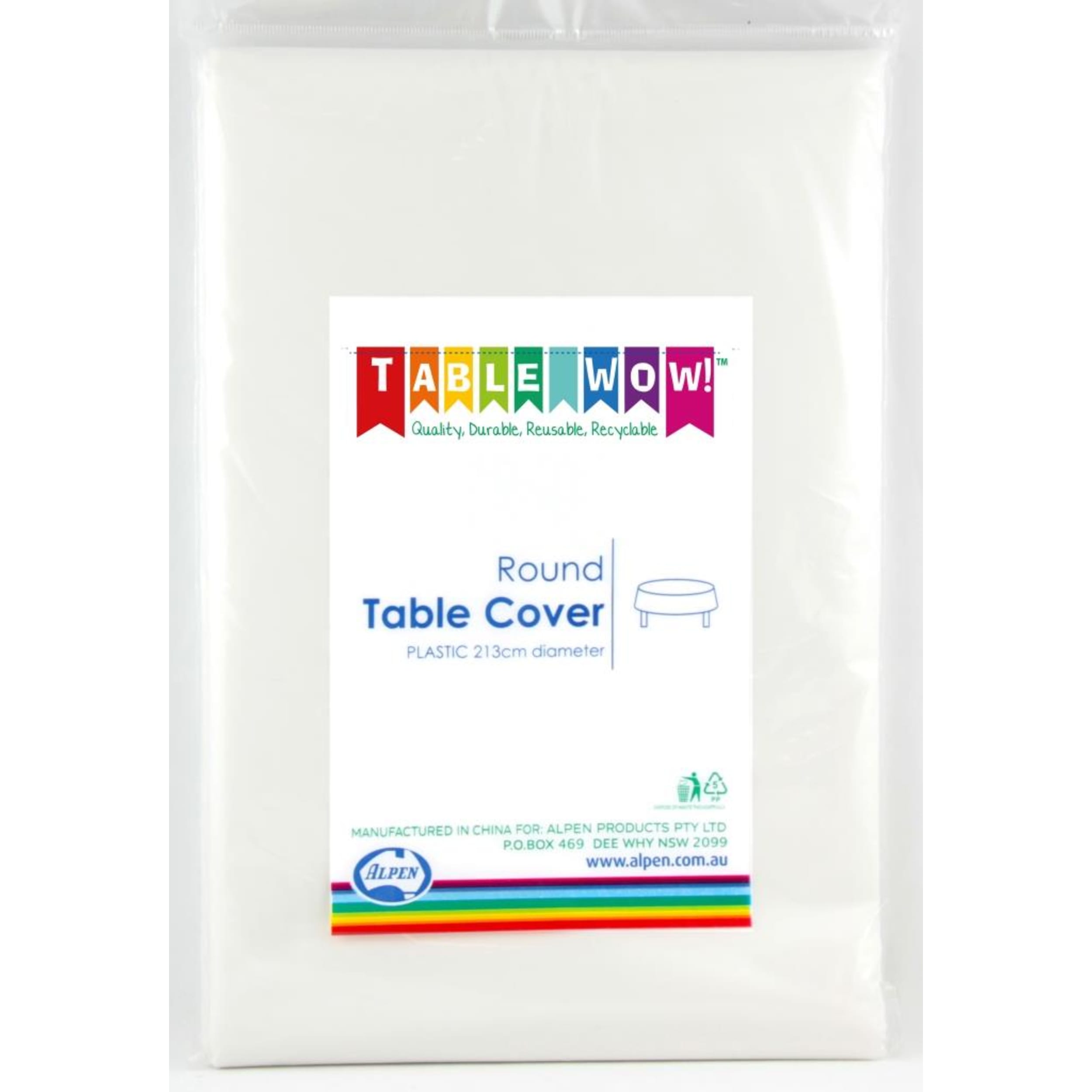 TableWow! White Round Tablecover