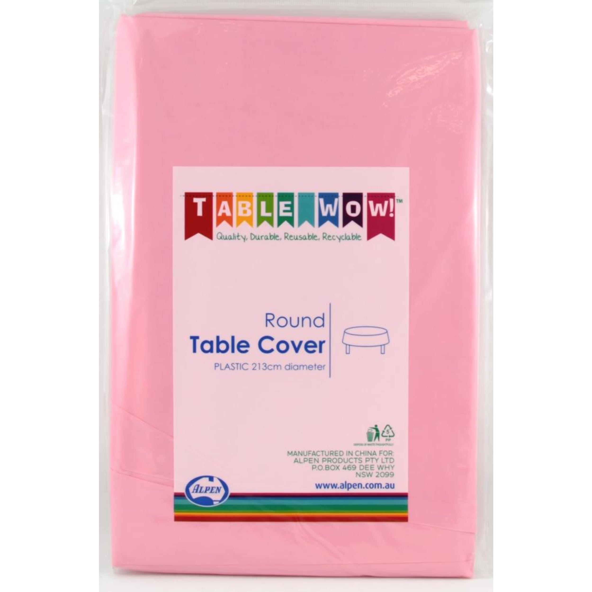 TableWow! Light Pink Round Tablecover
