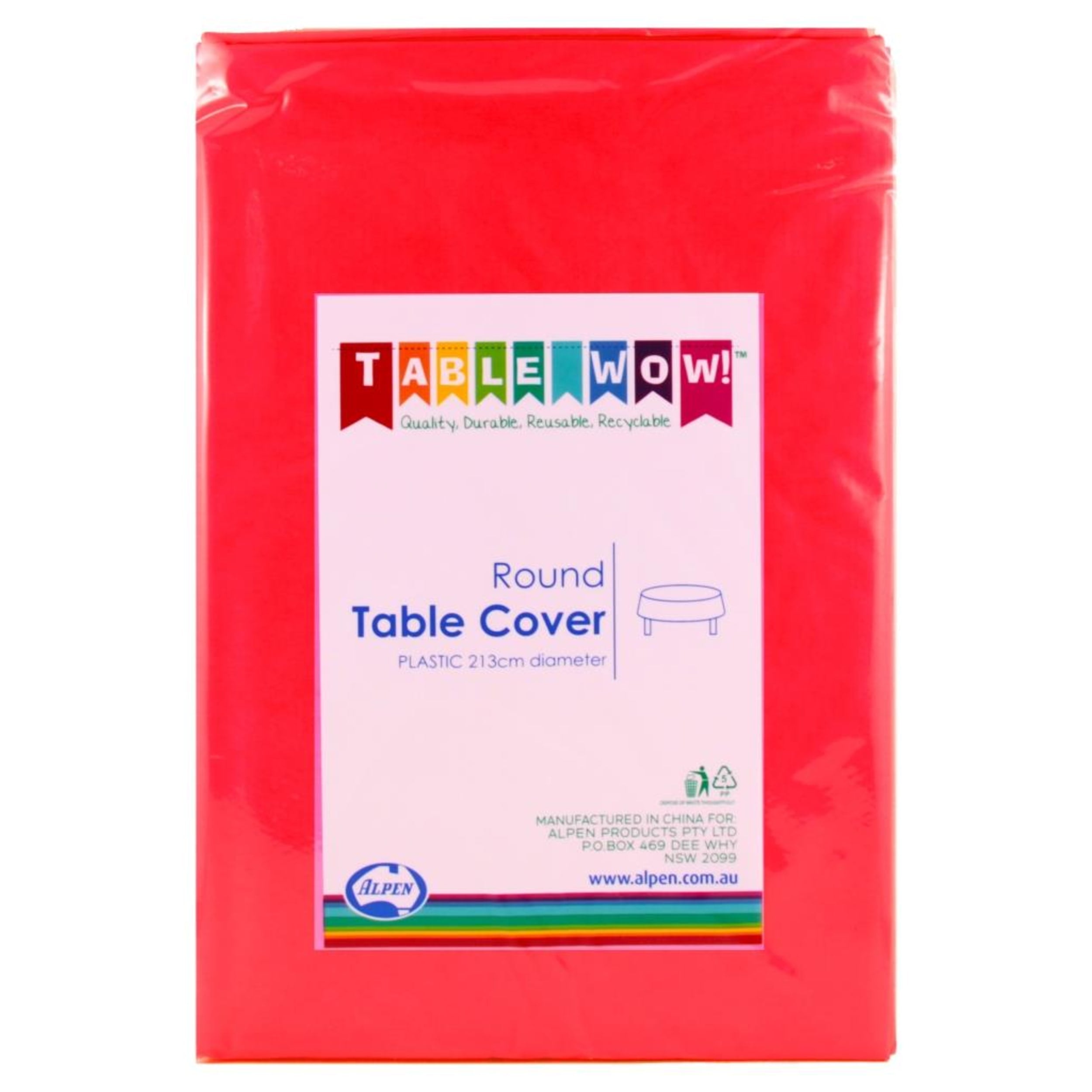 TableWow! Red Round Tablecover