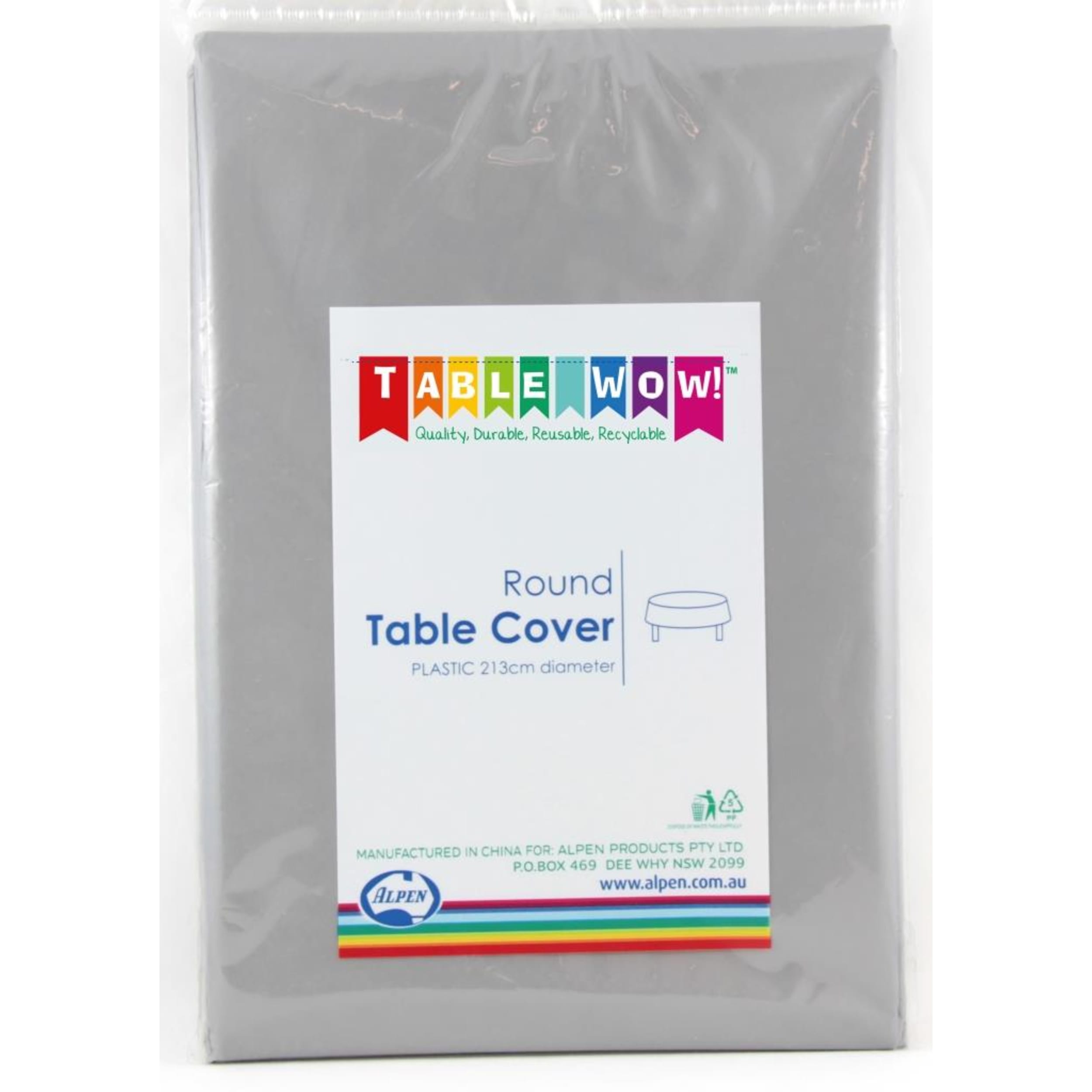 TableWow! Silver Round Tablecover