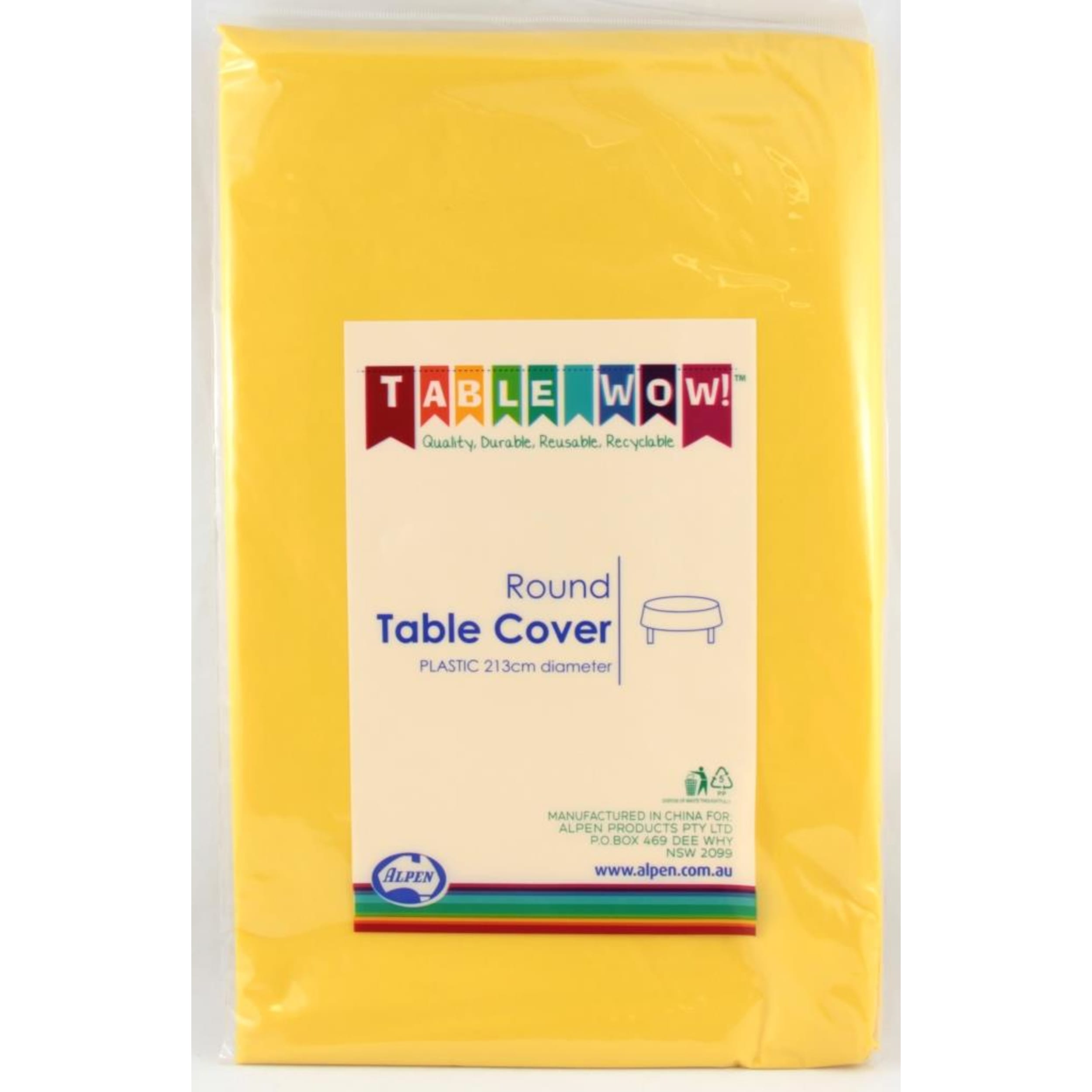 TableWow! Yellow Round Tablecover
