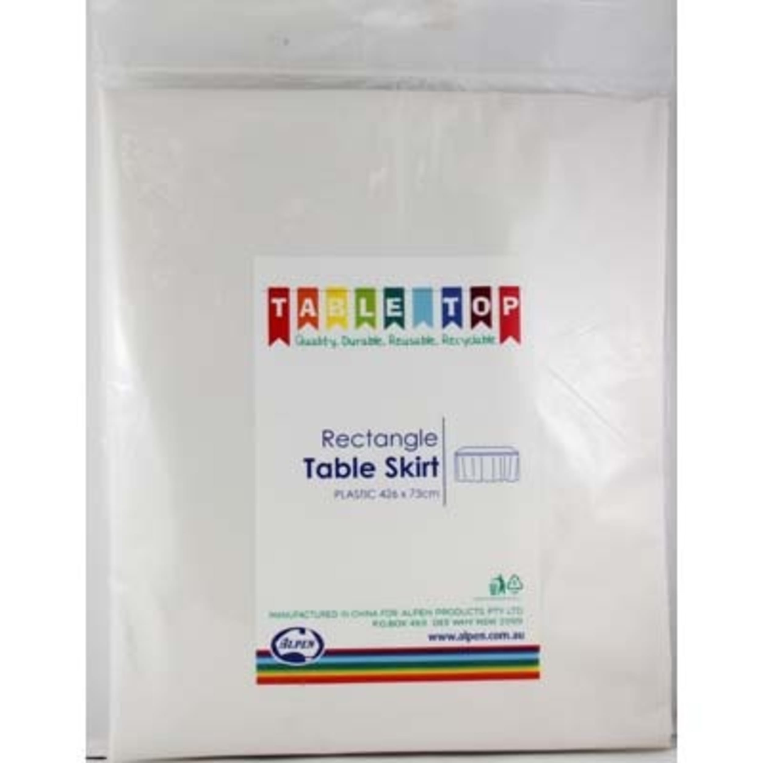 TableWow! White Pleated Table Skirt - 426cm x 73cm