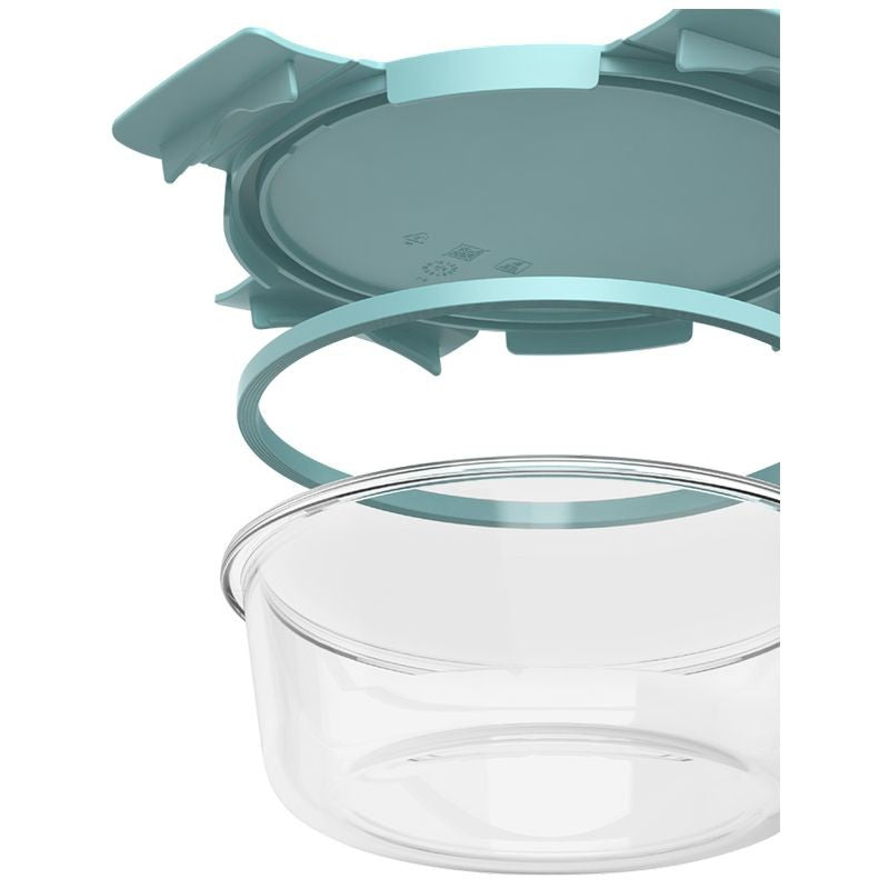 Bentgo Round Glass Food Storage Set 6 Piece Soft Aqua