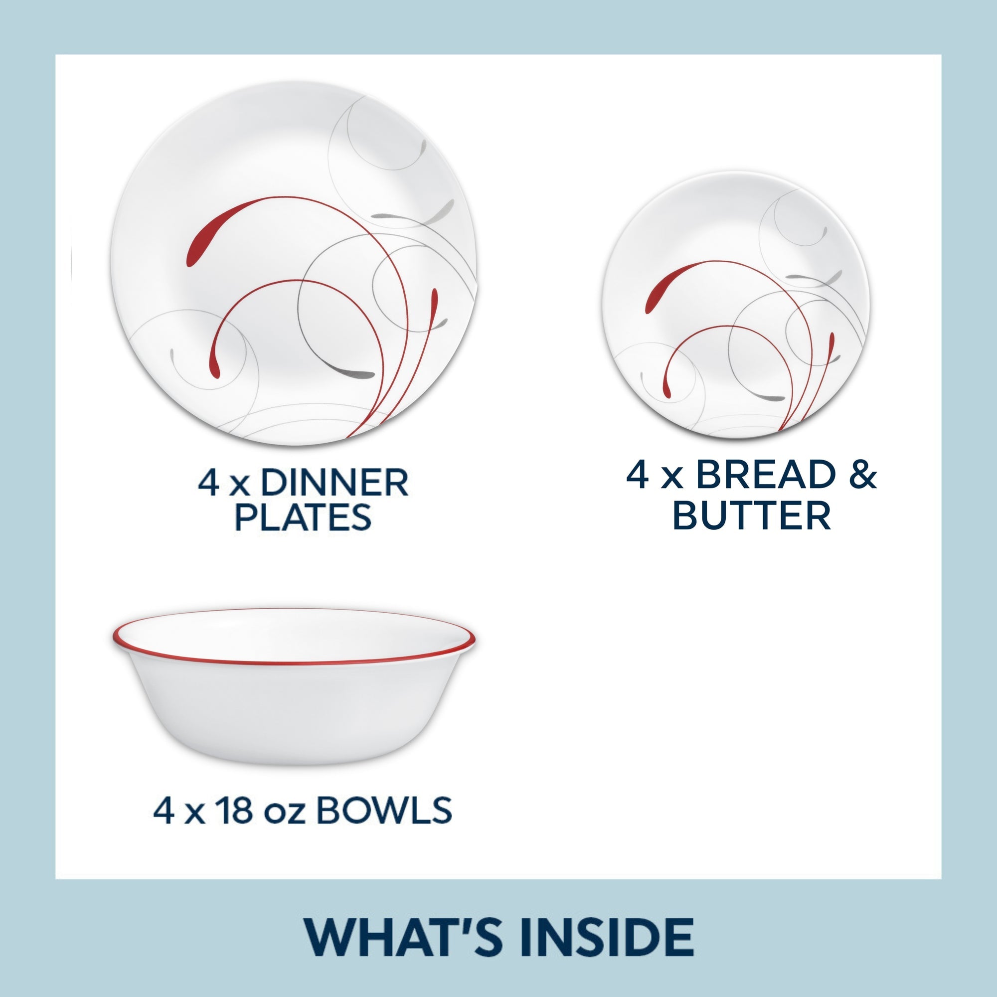 Corelle Splendor 12 Piece Dinner Set
