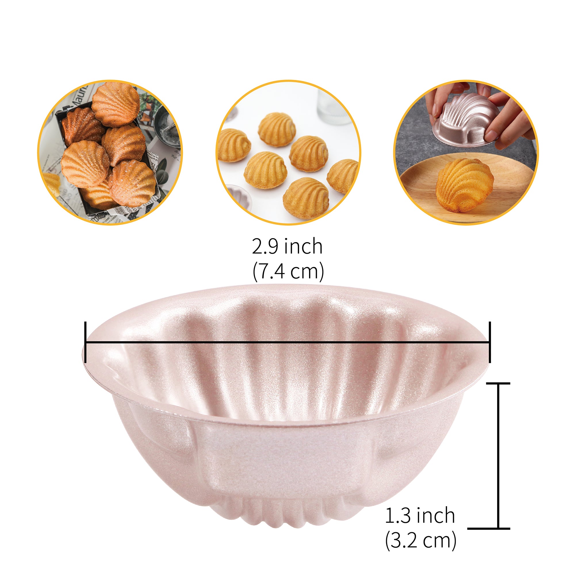 CHEFMADE Mini Madeleine Pan 7.4cm Set of 4 (WK9910-4)