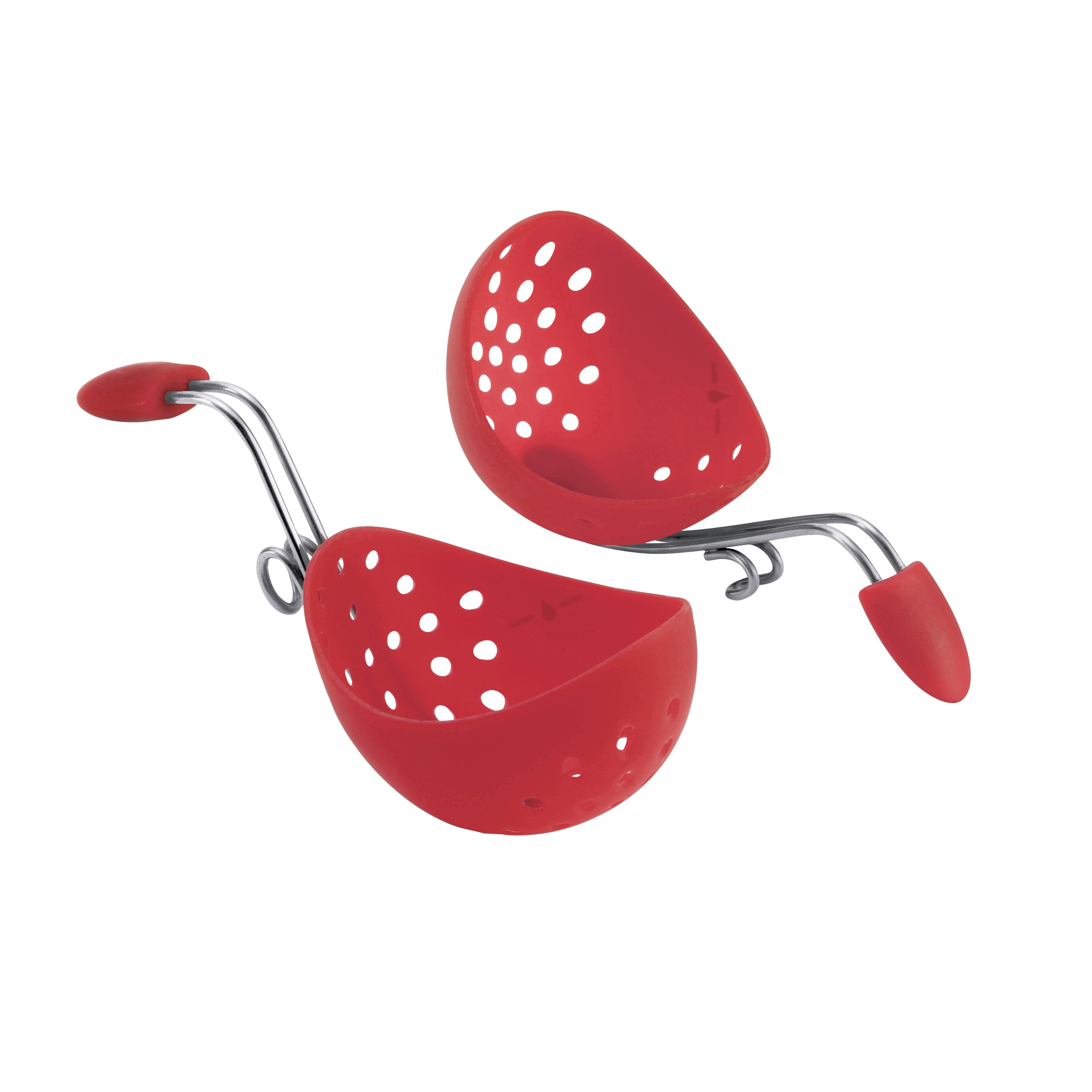 Cuisipro Silicone 2 Piece Egg Poacher Set - Red