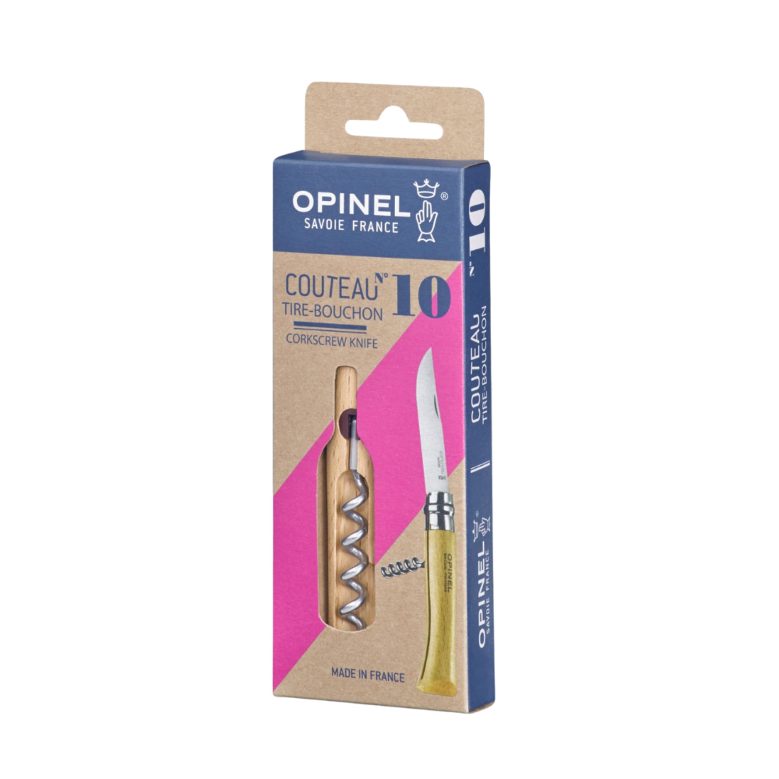 Opinel No.10 Corkscrew Folding Knife Beech