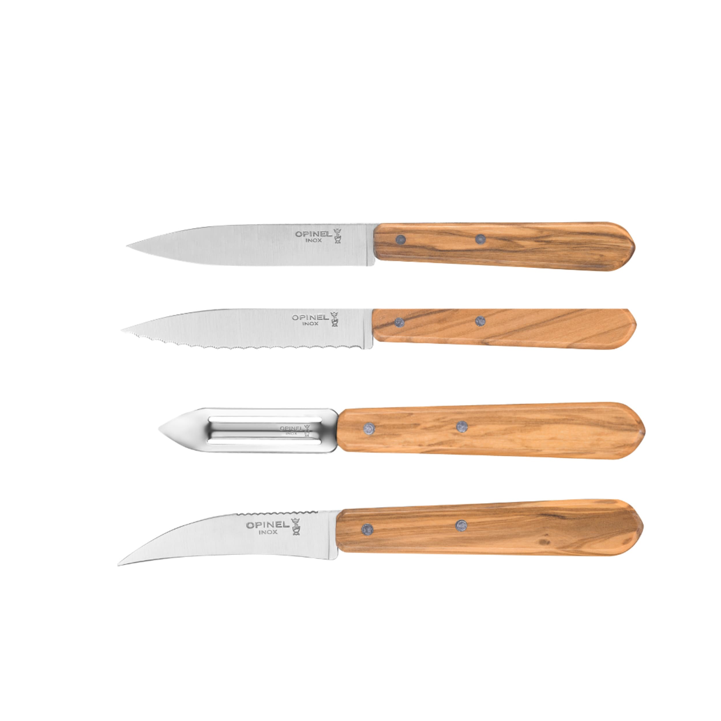 Opinel Les Essentiels Kitchen Utility 4 Piece Set Olive