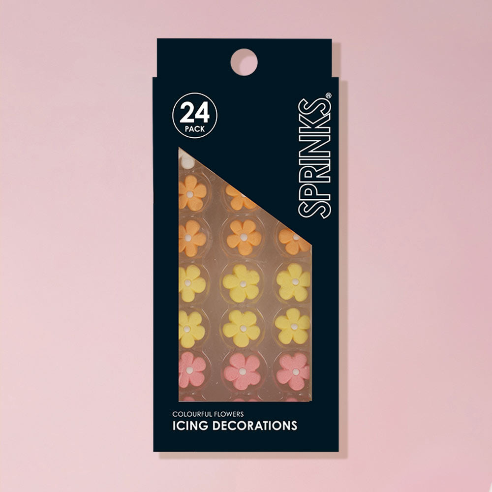 Sprinks Icing Decorations Colourful Flowers 24 Piece