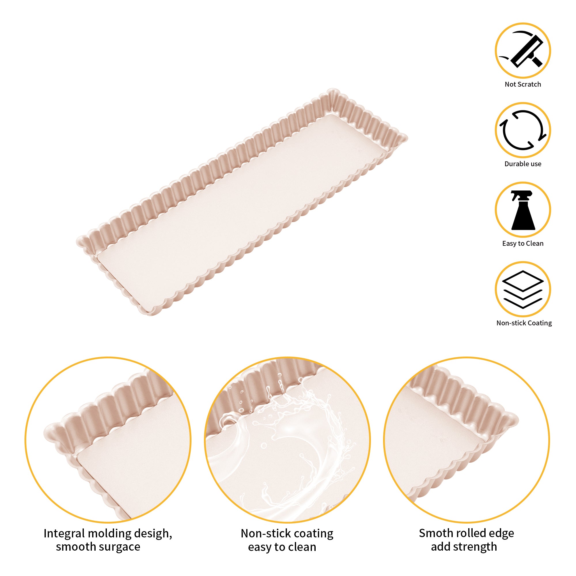 CHEFMADE Rectangular Tart Pan with Loose Base 36cm (WK9831)