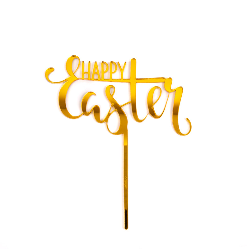 Cake & Candle Happy Easter Cake Topper Gold