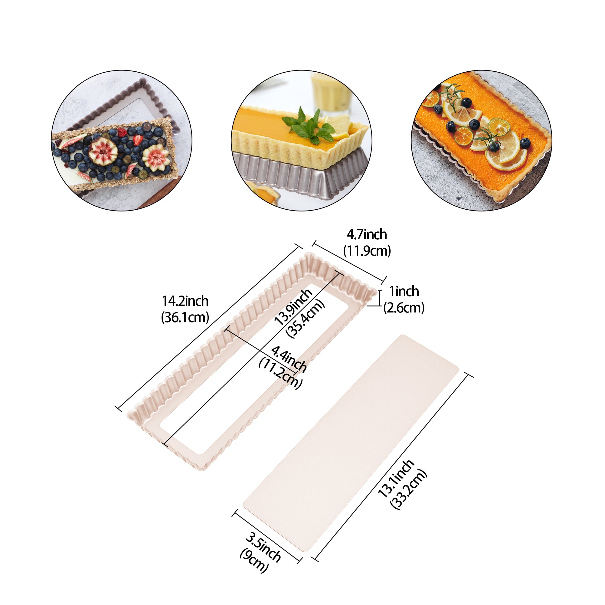 CHEFMADE Rectangular Tart Pan with Loose Base 36cm (WK9831)
