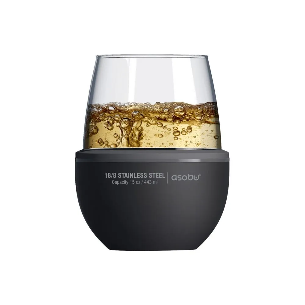 Asobu Insulated Wine Kuzie 443ml - Black