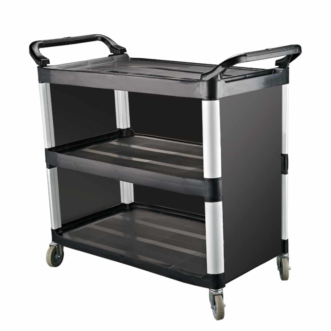KH Classik Chef Utility Cart 3-Side Enclosed Small 815 x 430 x 950mm Black