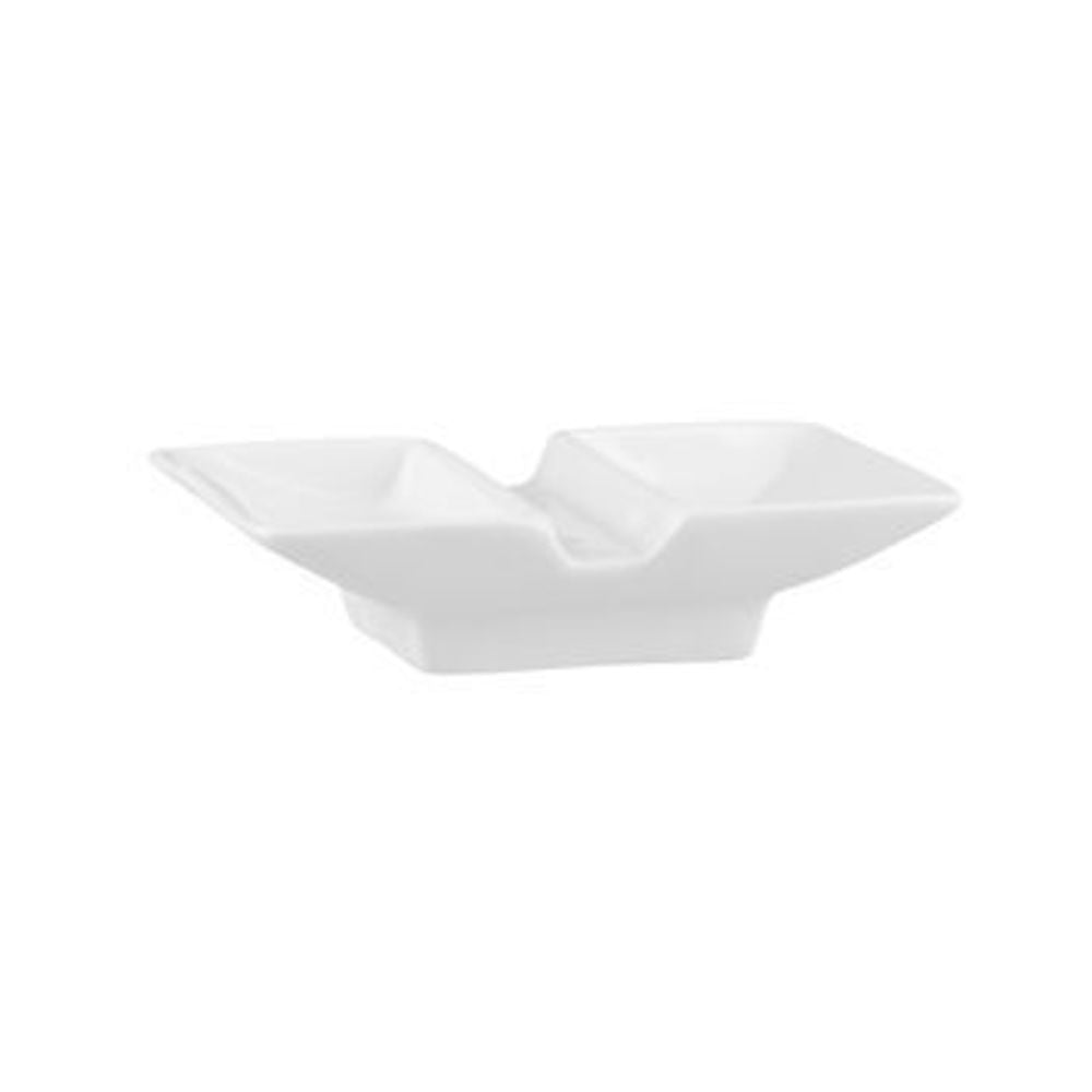 Longfine Classicware Elavated 2 Compartment Sauce Dish