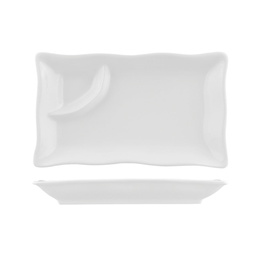 Longfine Classicware Rectangular Platter with Sauce Section
