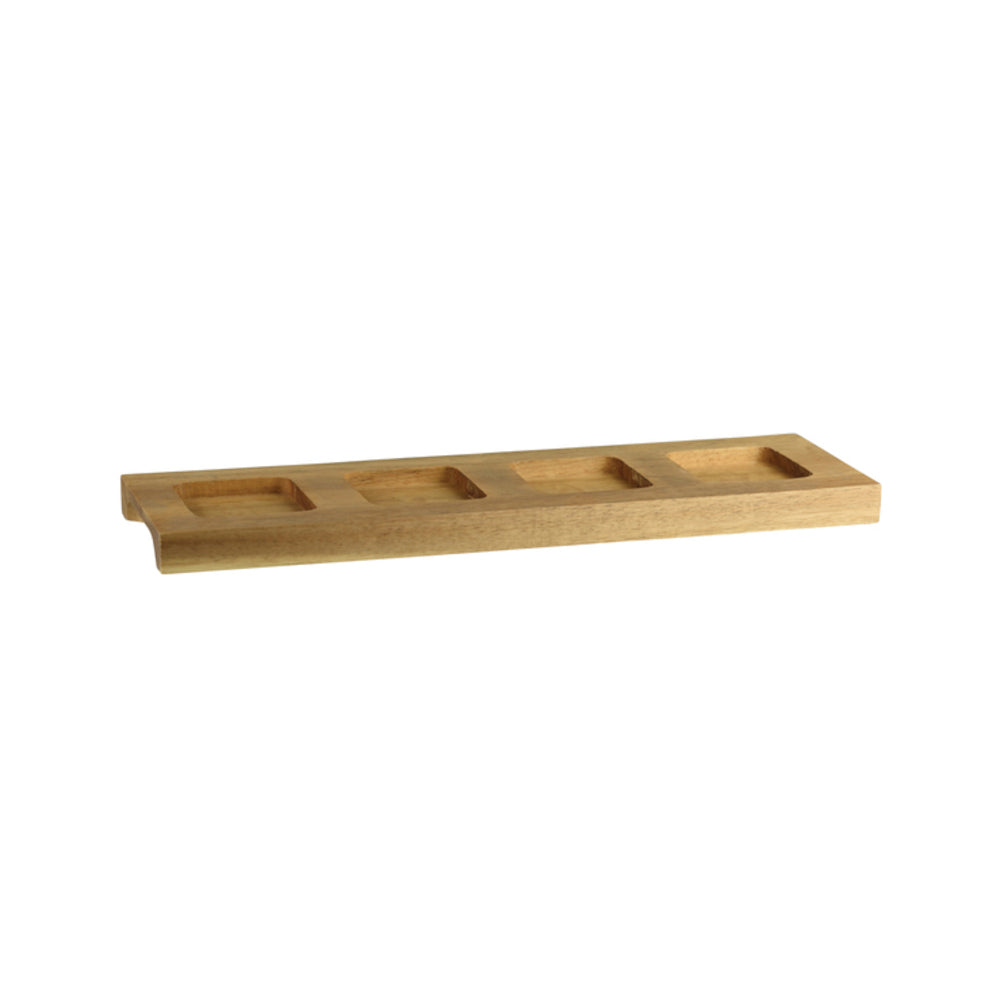 Longfine 4 Compartment Wooden Ramekin Tray Square