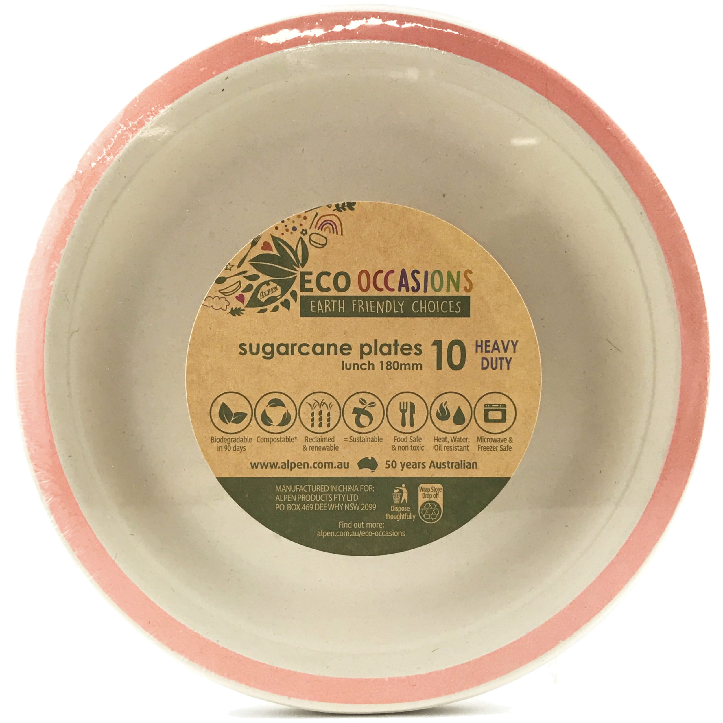 Eco Collection Sugarcane Lunch Plates 180mm Rose Gold (10 Pack)