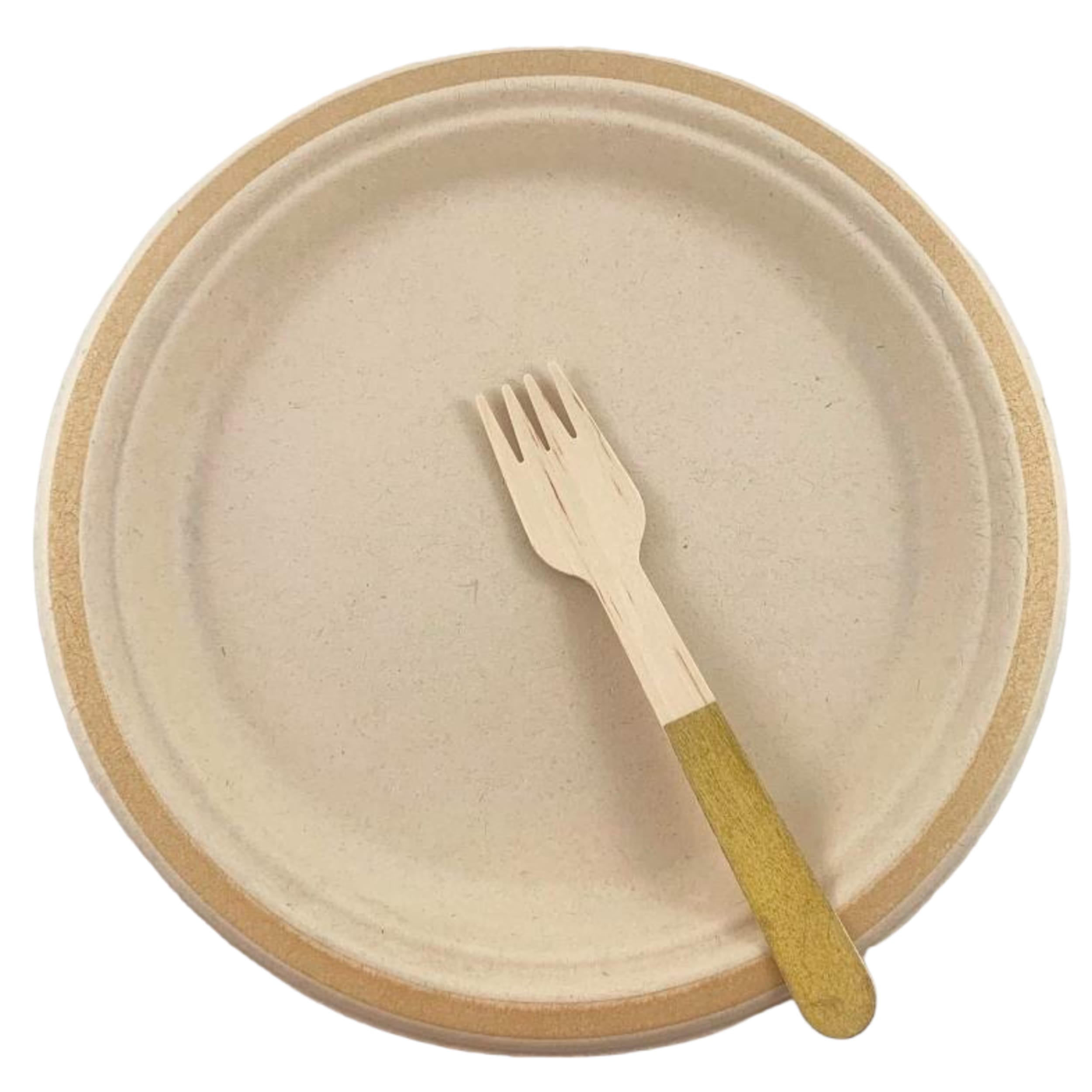 Eco Collection Sugarcane Lunch Plates 180mm Gold (10 Pack)