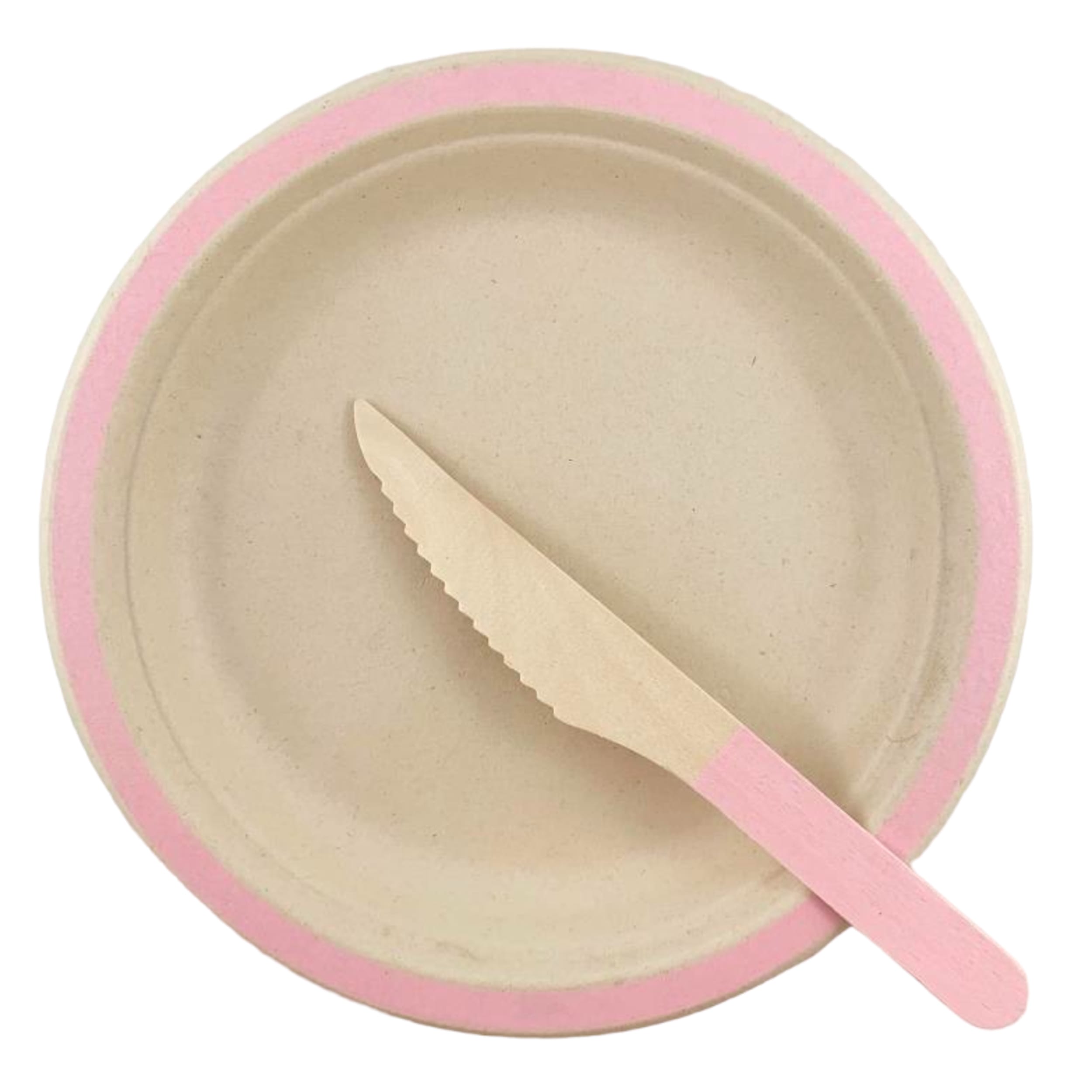 Eco Collection Sugarcane Lunch Plates 180mm Light Pink (10 Pack)