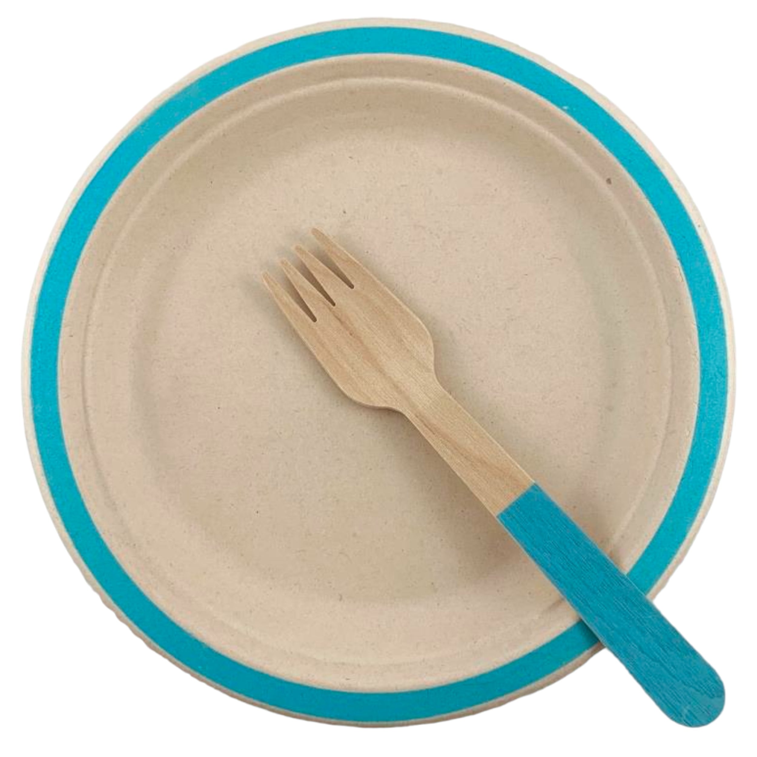 Eco Collection Sugarcane Lunch Plates 180mm Light Blue (10 Pack)