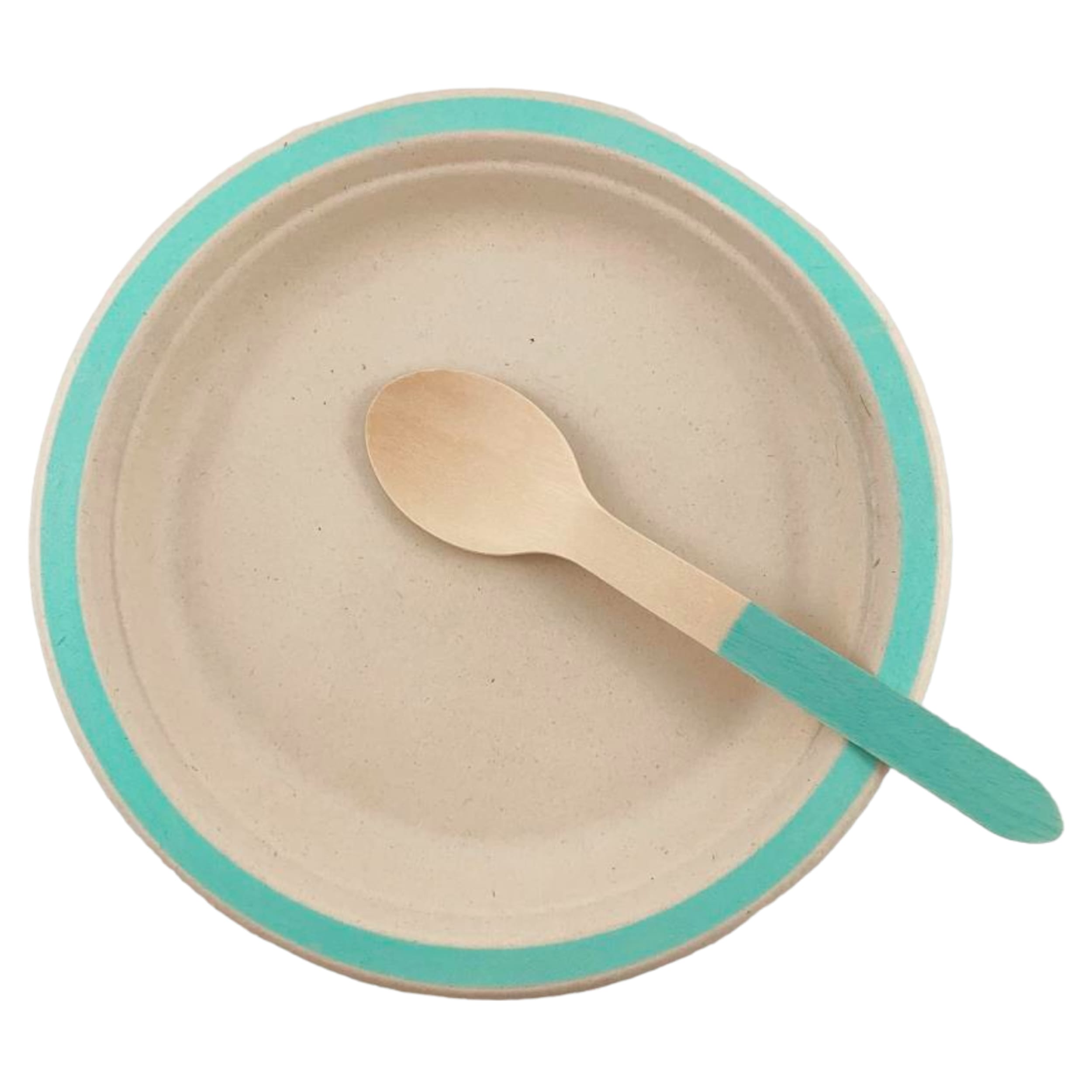 Eco Collection Sugarcane Lunch Plates 180mm Mint Green (10 Pack)
