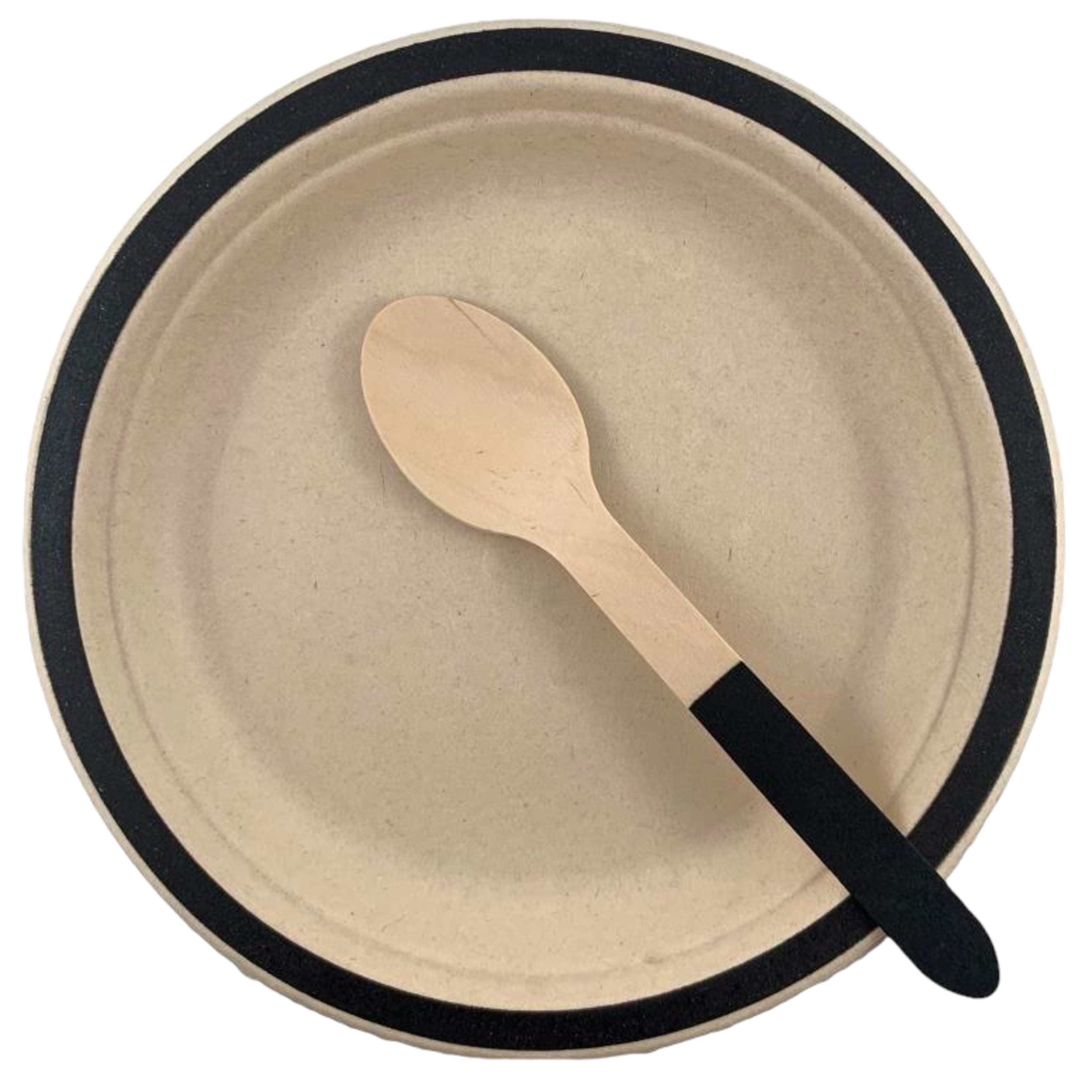 Eco Collection Sugarcane Lunch Plates 180mm Black (10 Pack)