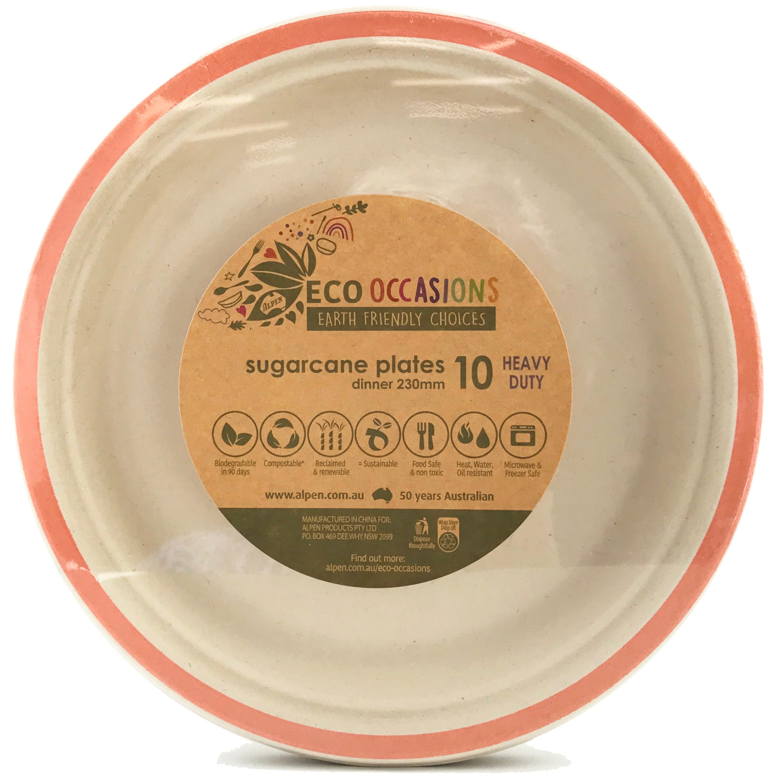Eco Collection Sugarcane Dinner Plates 230mm Rose Gold (10 Pack)