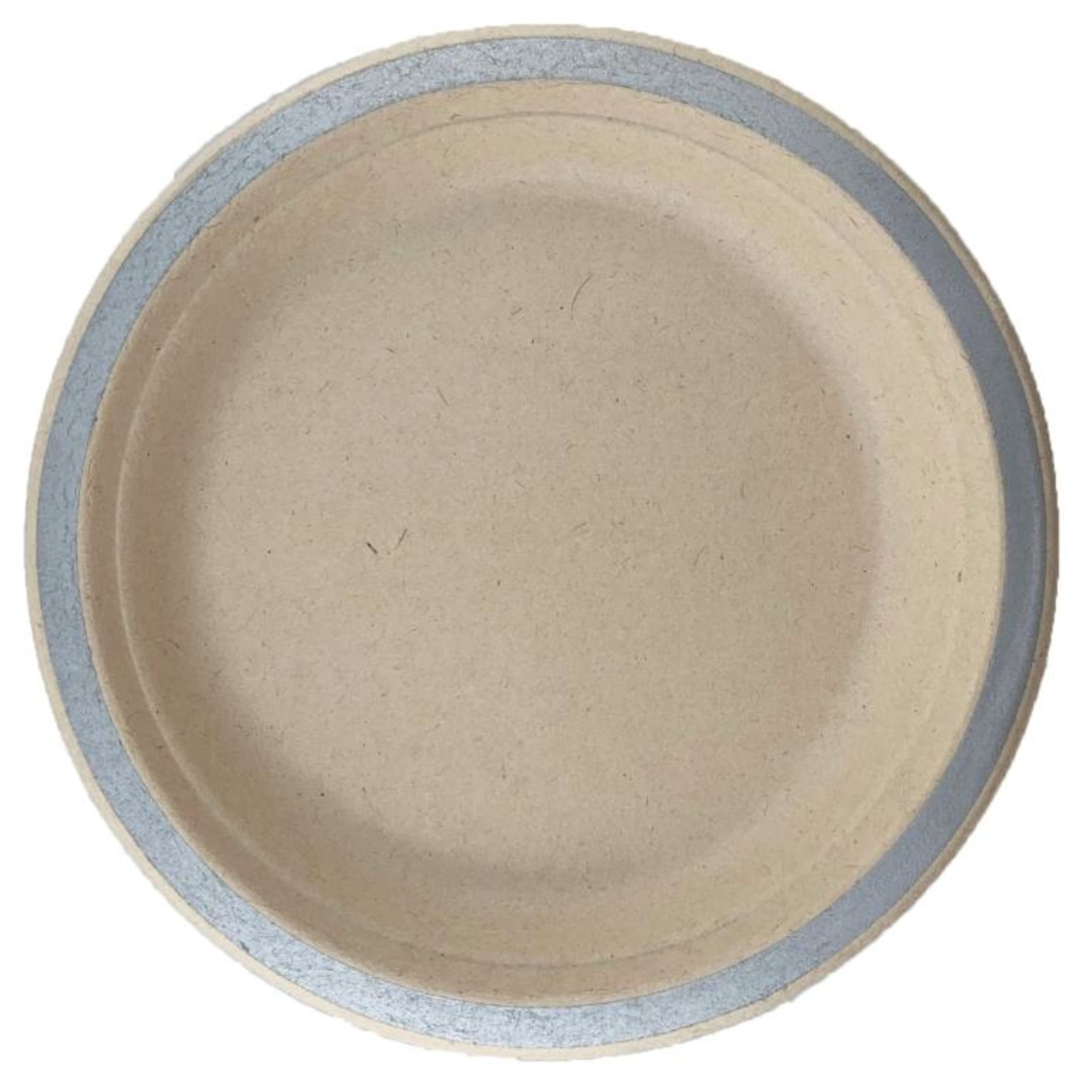 Eco Collection Sugarcane White Dinner Plates 230mm Silver Trim (10 Pack)