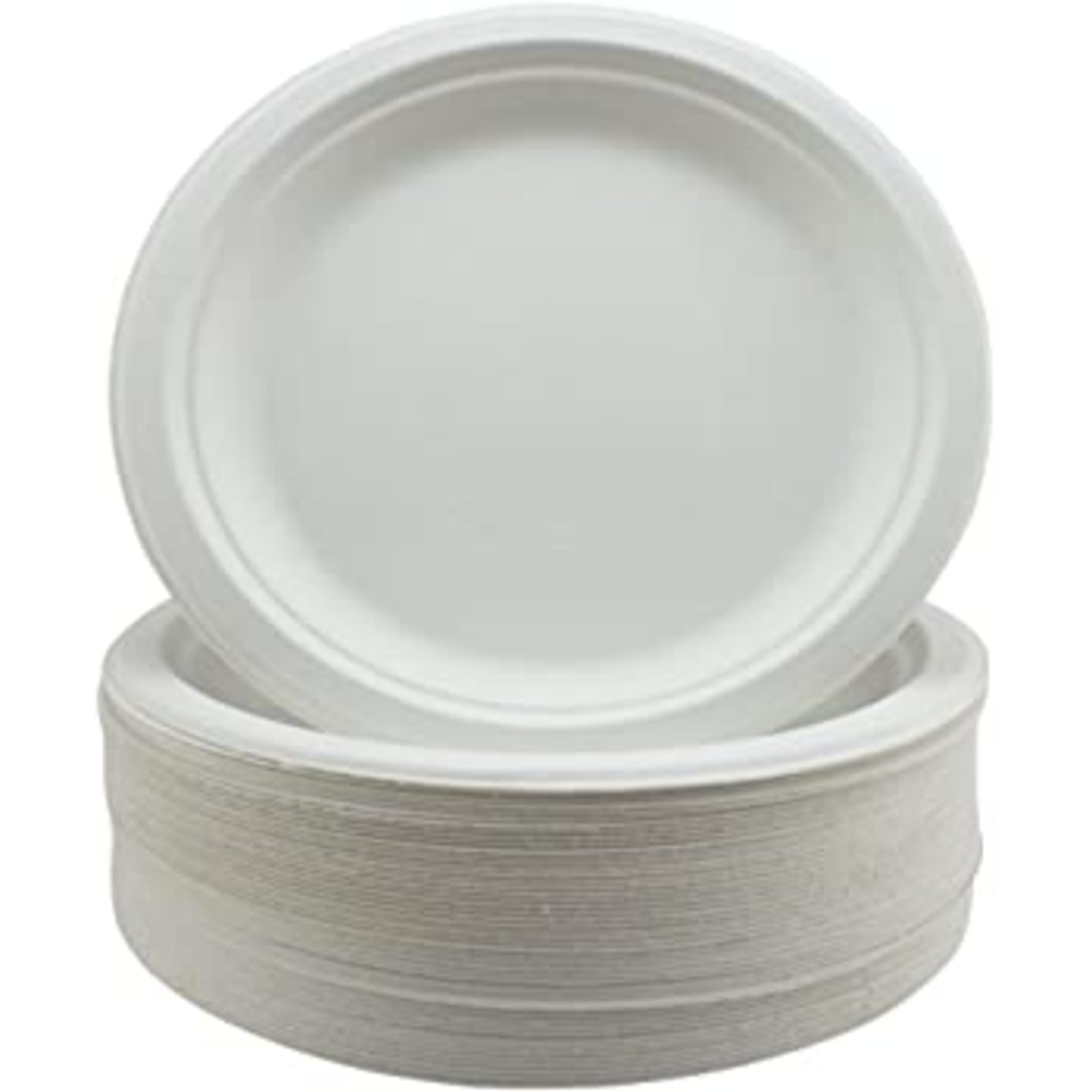 Eco Collection Sugarcane Dinner Plates 230mm White (50 Pack)