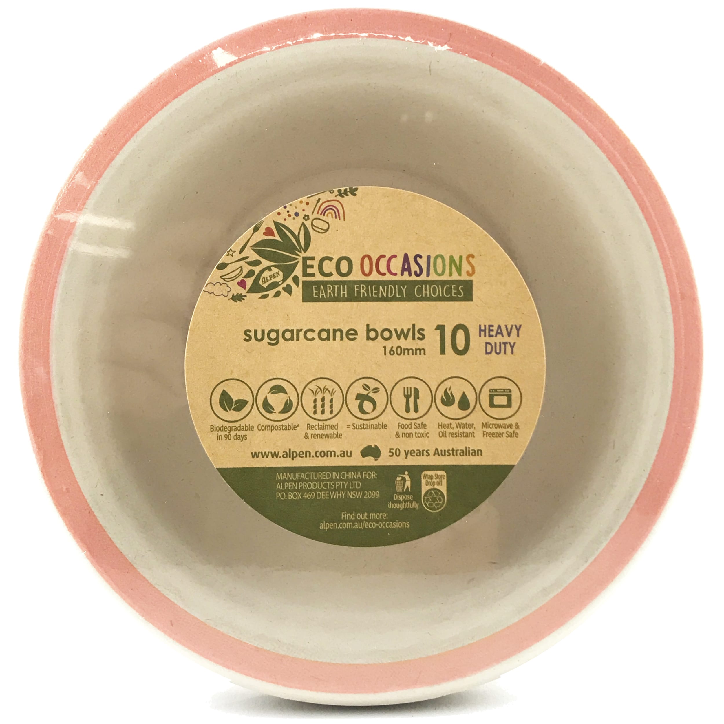 Eco Collection Sugarcane Bowls 160mm Rose Gold (10 Pack)