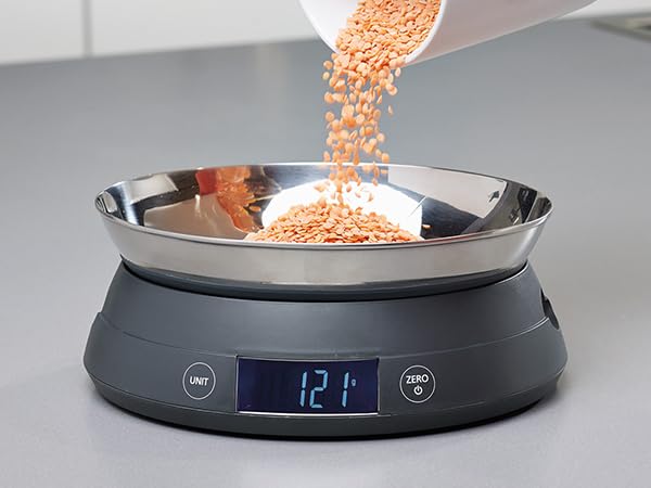 Joseph Joseph 2-In-1 Switch Digital Scale With Reversible Lid - Grey