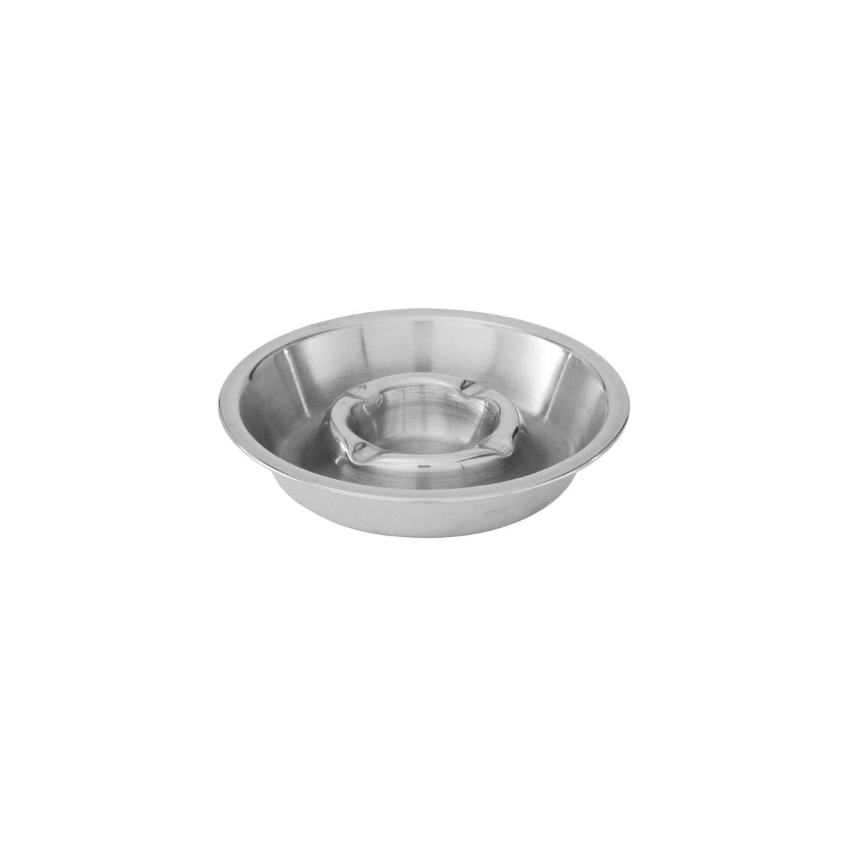 Trenton Double Well Ashtray - Stainless Steel (160mm - Silver)