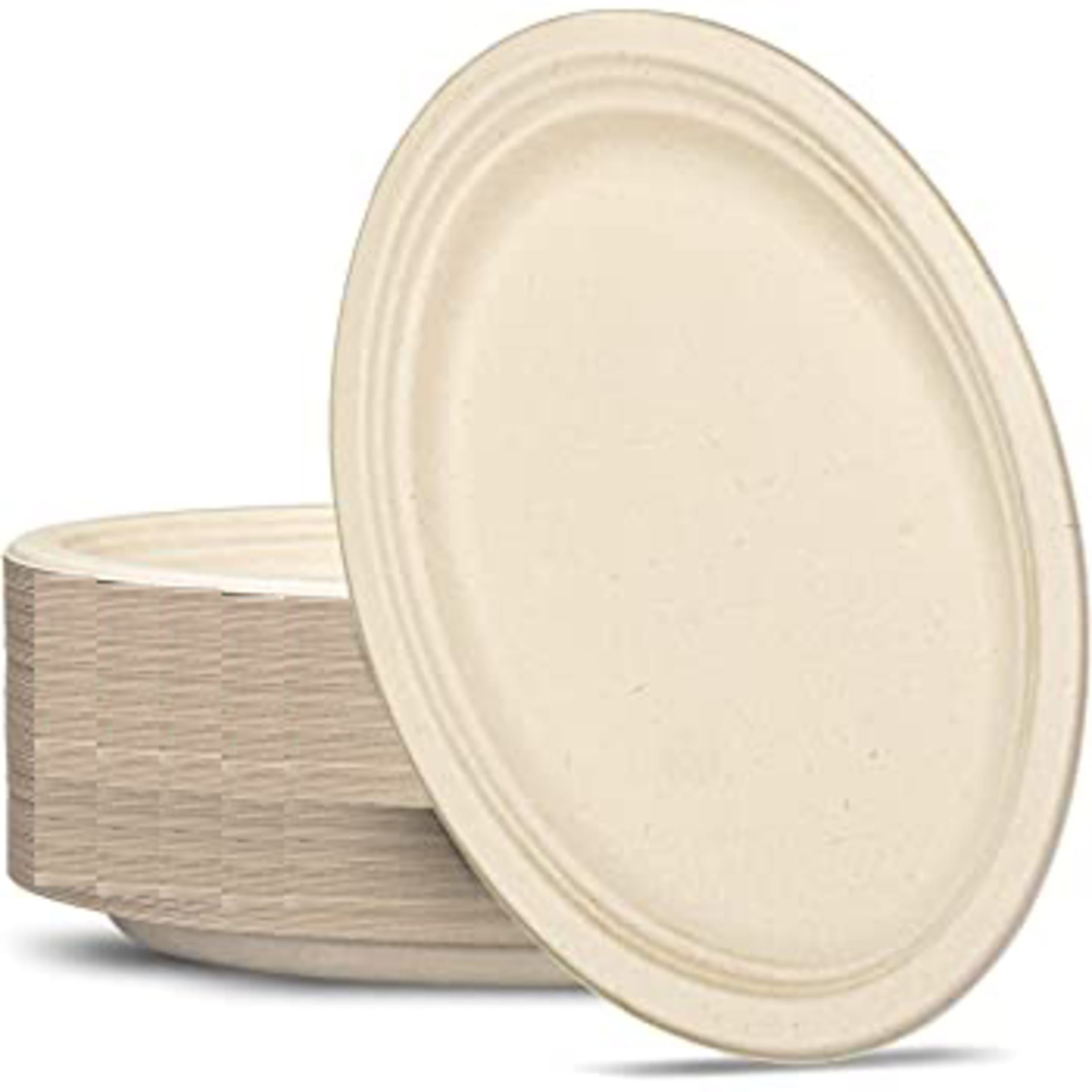 Eco Collection Sugarcane Oval Plates 325x260mm Natural (50 Pack)