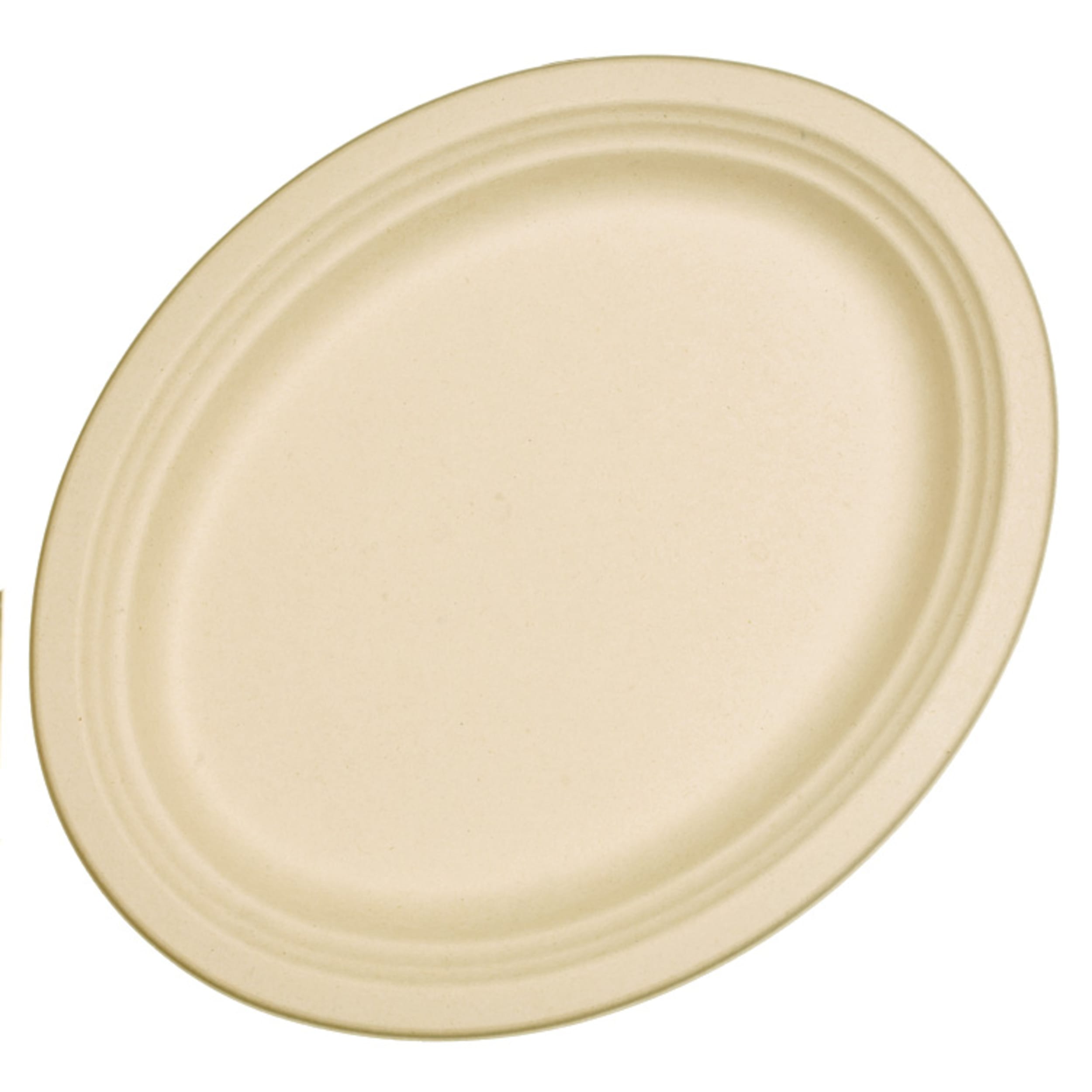 Eco Collection Sugarcane Oval Plates 325x260mm Natural (10 Pack)