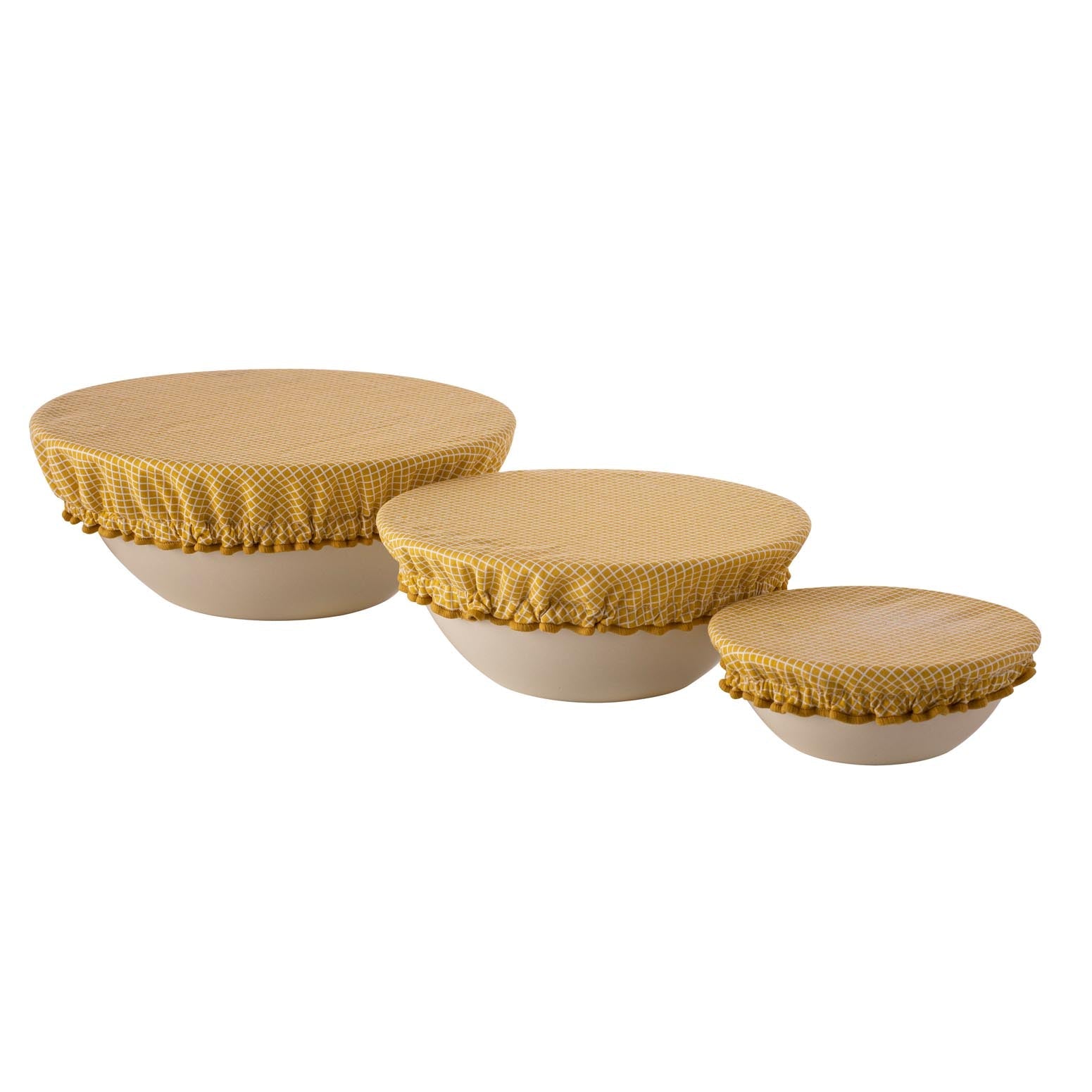 Ladelle Check 3pk Stretch Bowl Covers