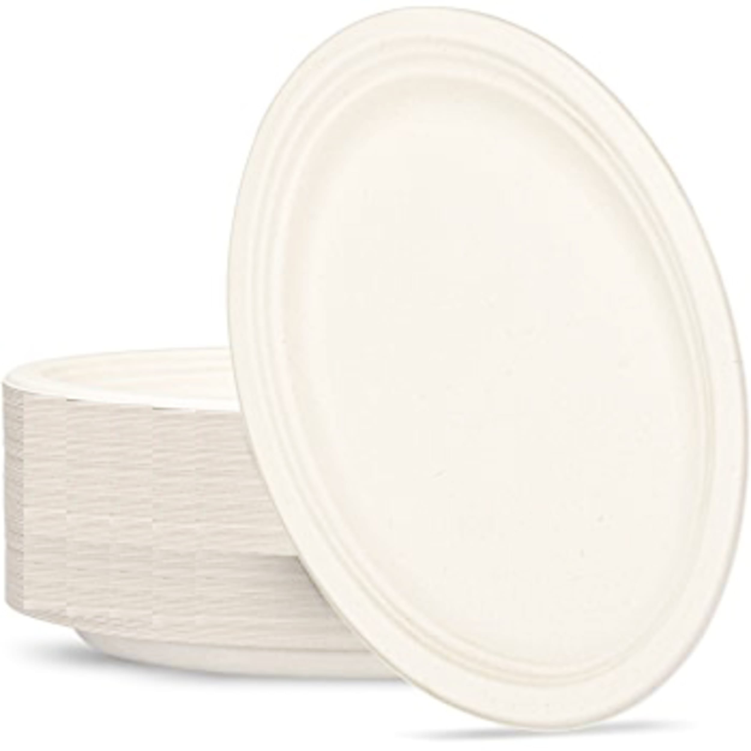 Eco Collection Sugarcane Oval Plates 325x260mm White (50 Pack)