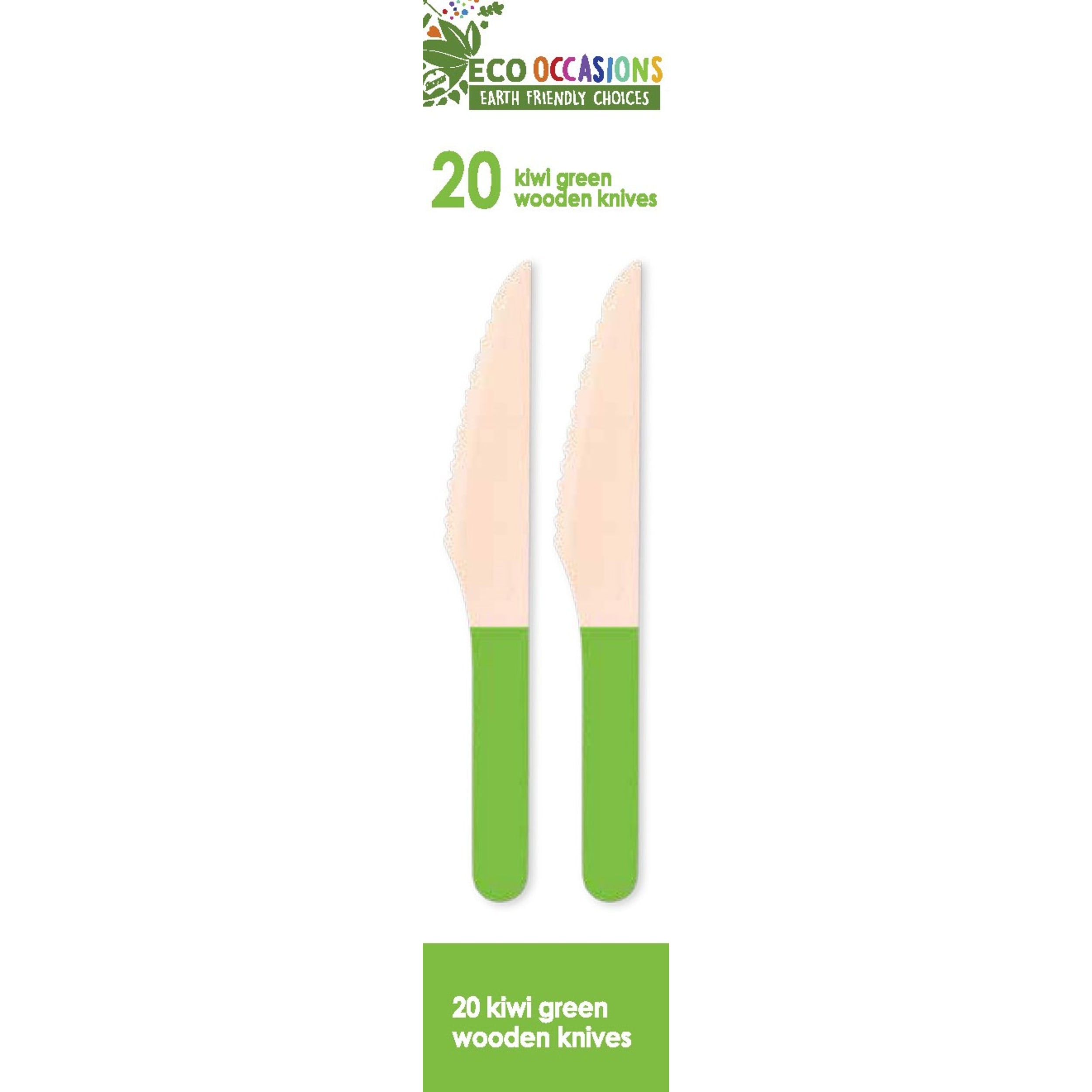 Eco Collection Wooden Knives Kiwi (20 Pack)