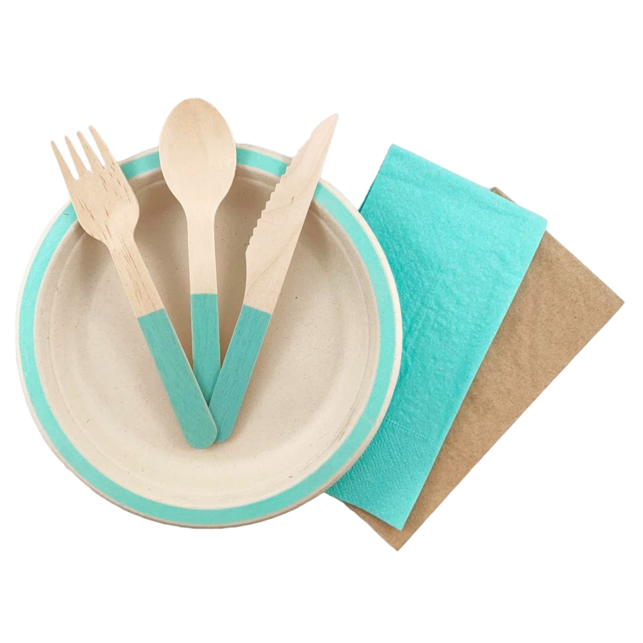 Eco Collection Sugarcane Lunch Plates 180mm Mint Green (10 Pack)