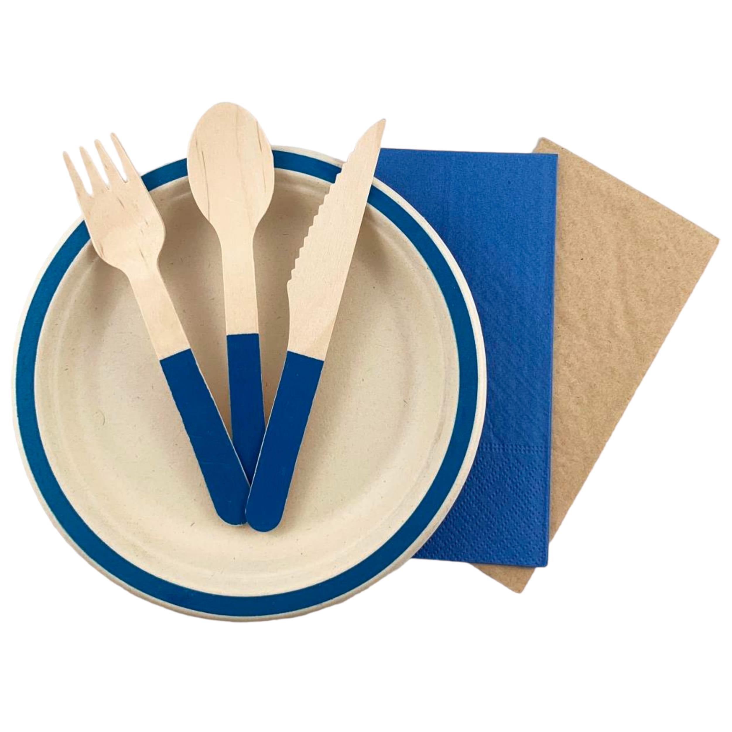 Eco Collection Sugarcane Lunch Plates 180mm Royal Blue (10 Pack)